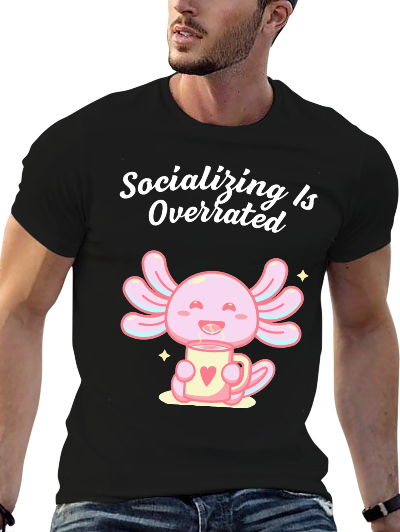 Socializing is Overrated Axolotl T-Shirt