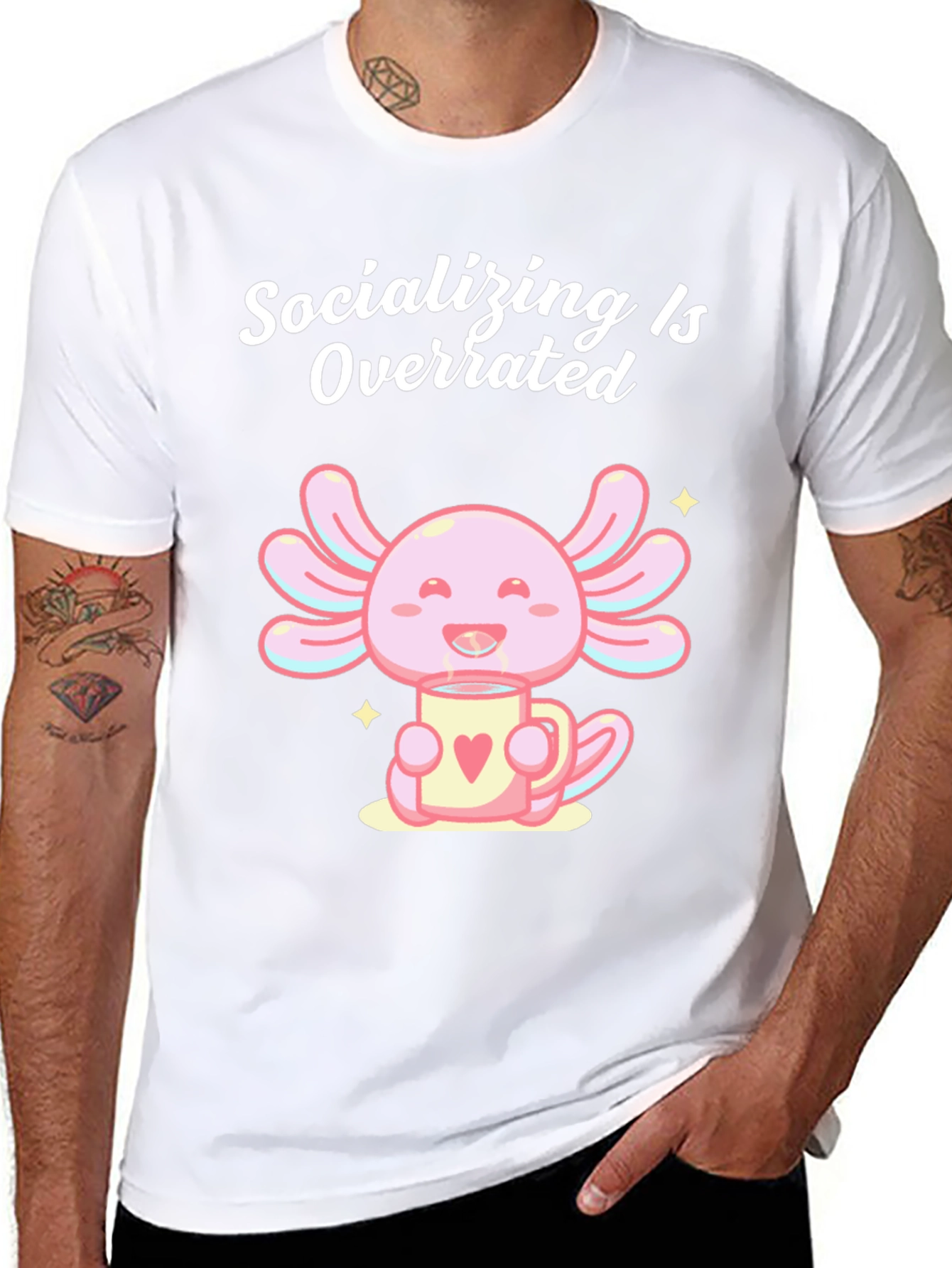 Socializing is Overrated Axolotl T-Shirt