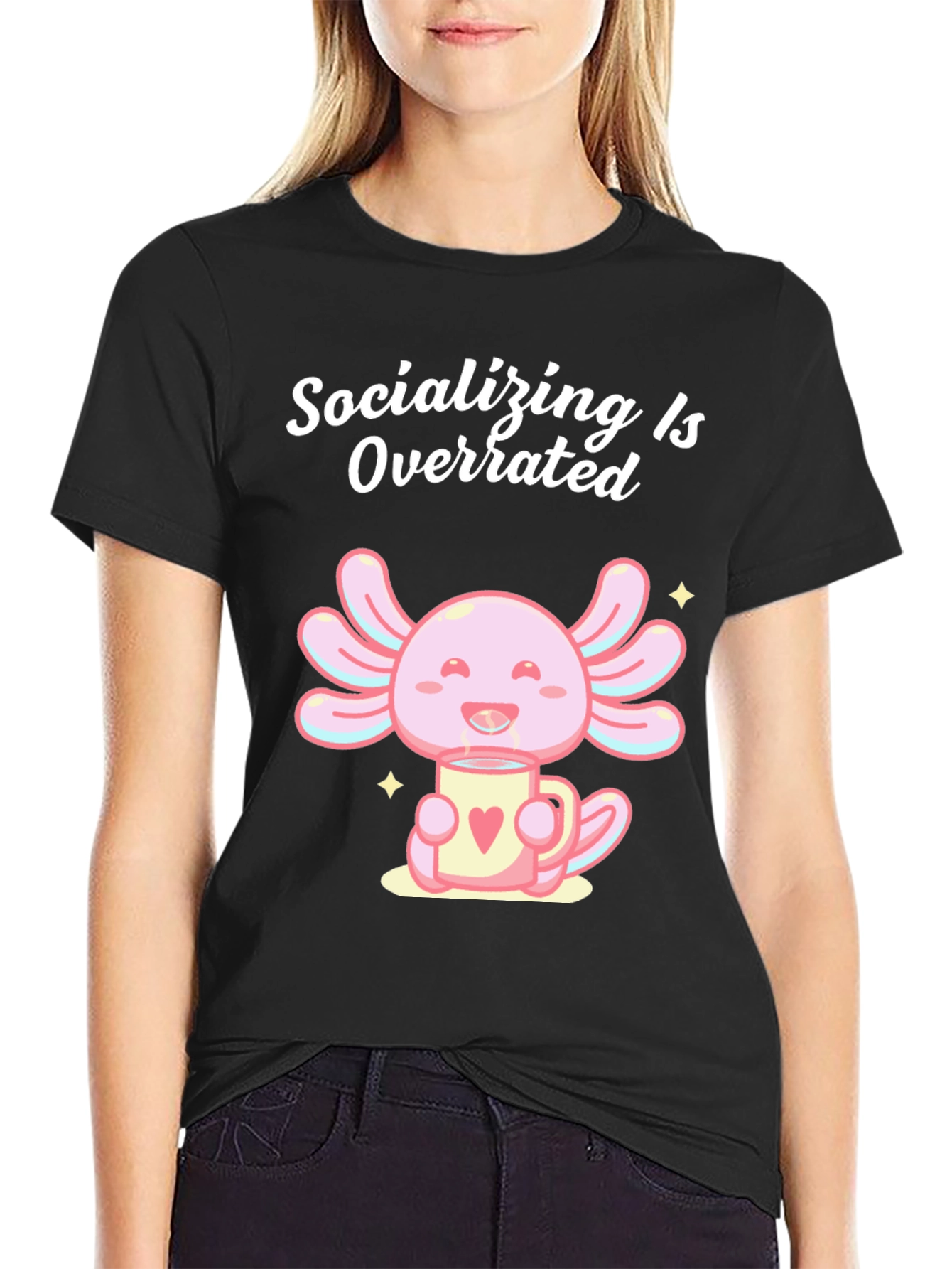 Socializing is Overrated Axolotl T-Shirt