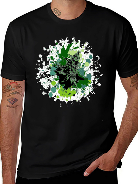 Green Splatter Cannabis Graphic Tee