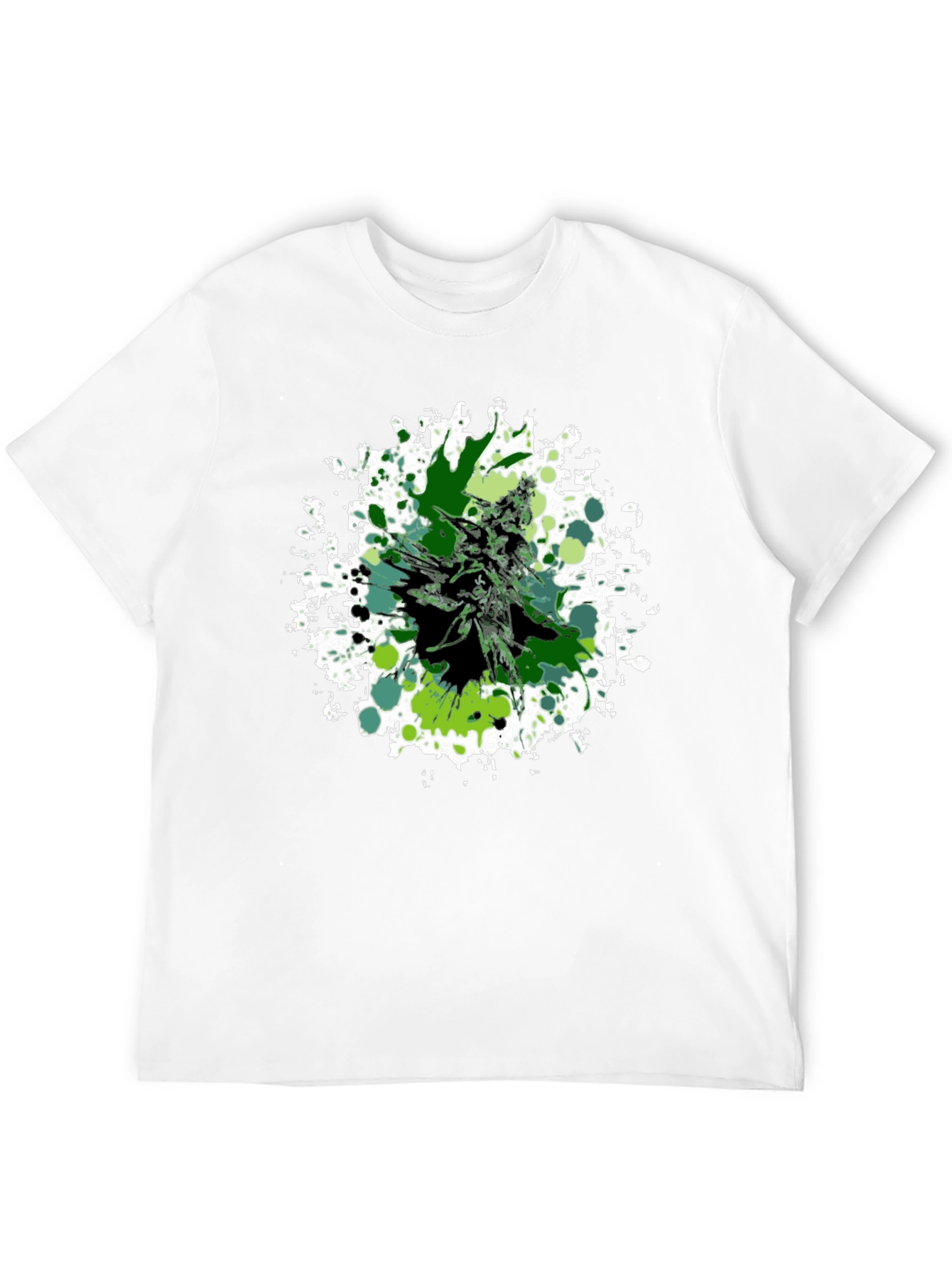 Green Splatter Cannabis Graphic Tee