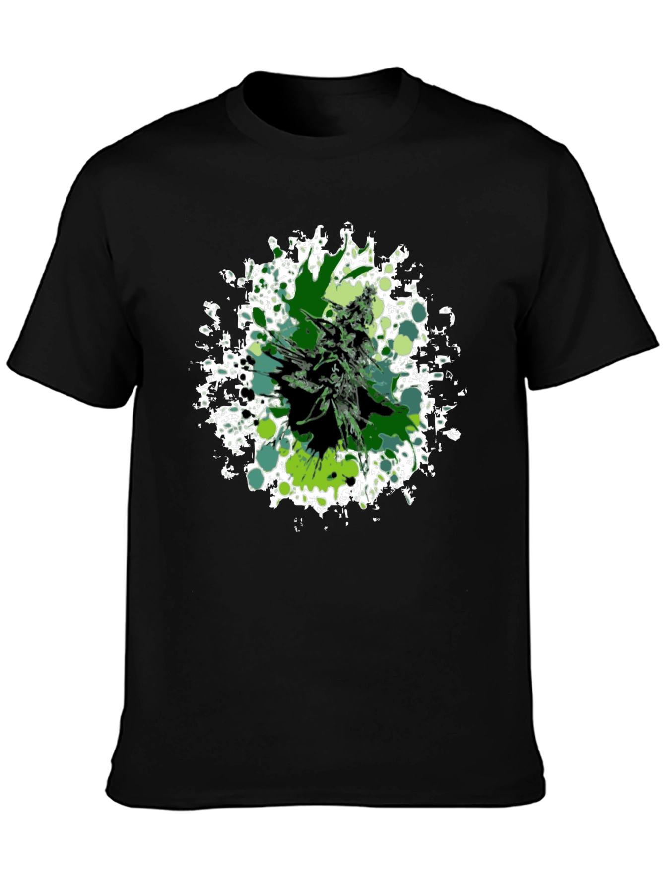 Green Splatter Cannabis Graphic Tee