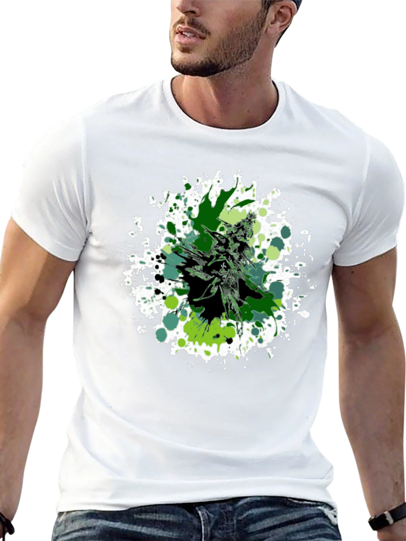 Green Splatter Cannabis Graphic Tee