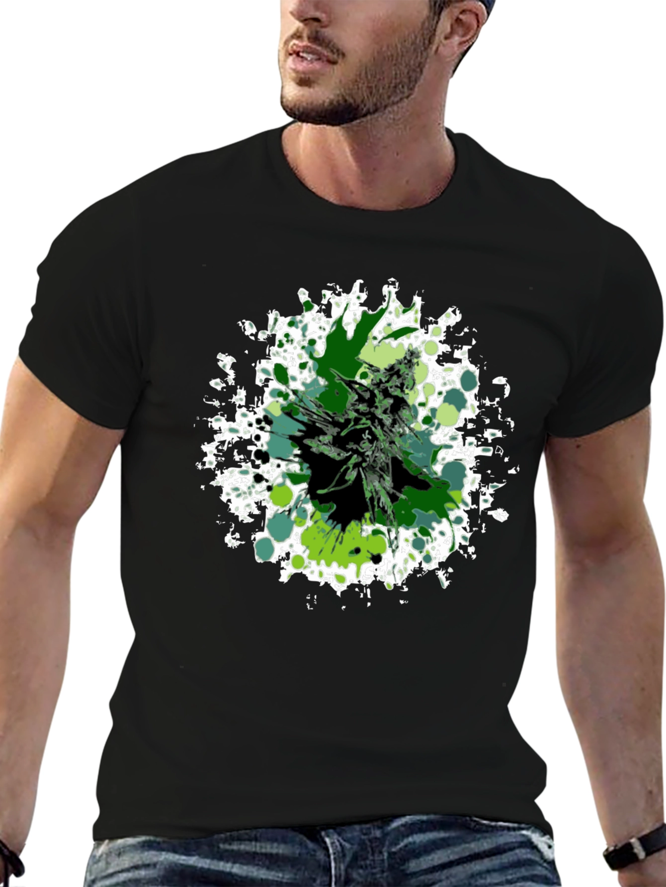 Green Splatter Cannabis Graphic Tee