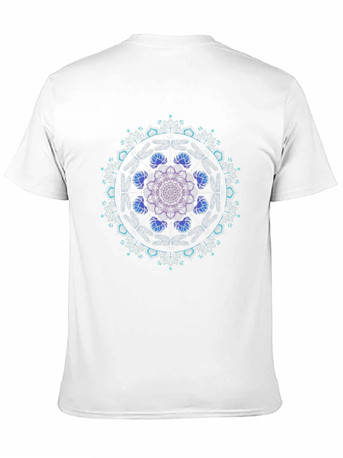 Mandala Lotus Graphic Tee - Black Cotton Blend