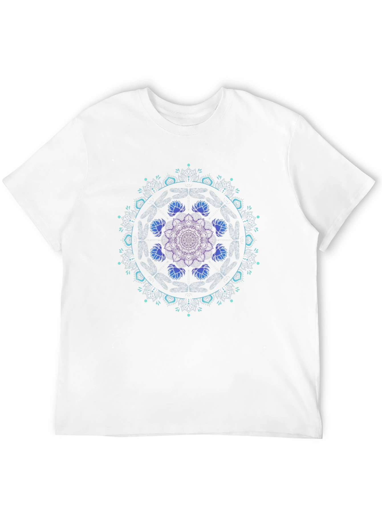 Mandala Lotus Graphic Tee - Black Cotton Blend