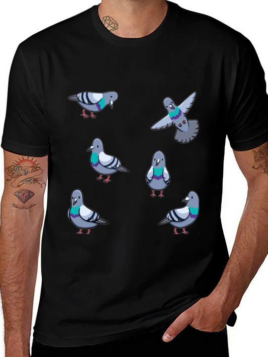 Pigeon Pattern T-Shirt - Urban Bird Lovers Tee