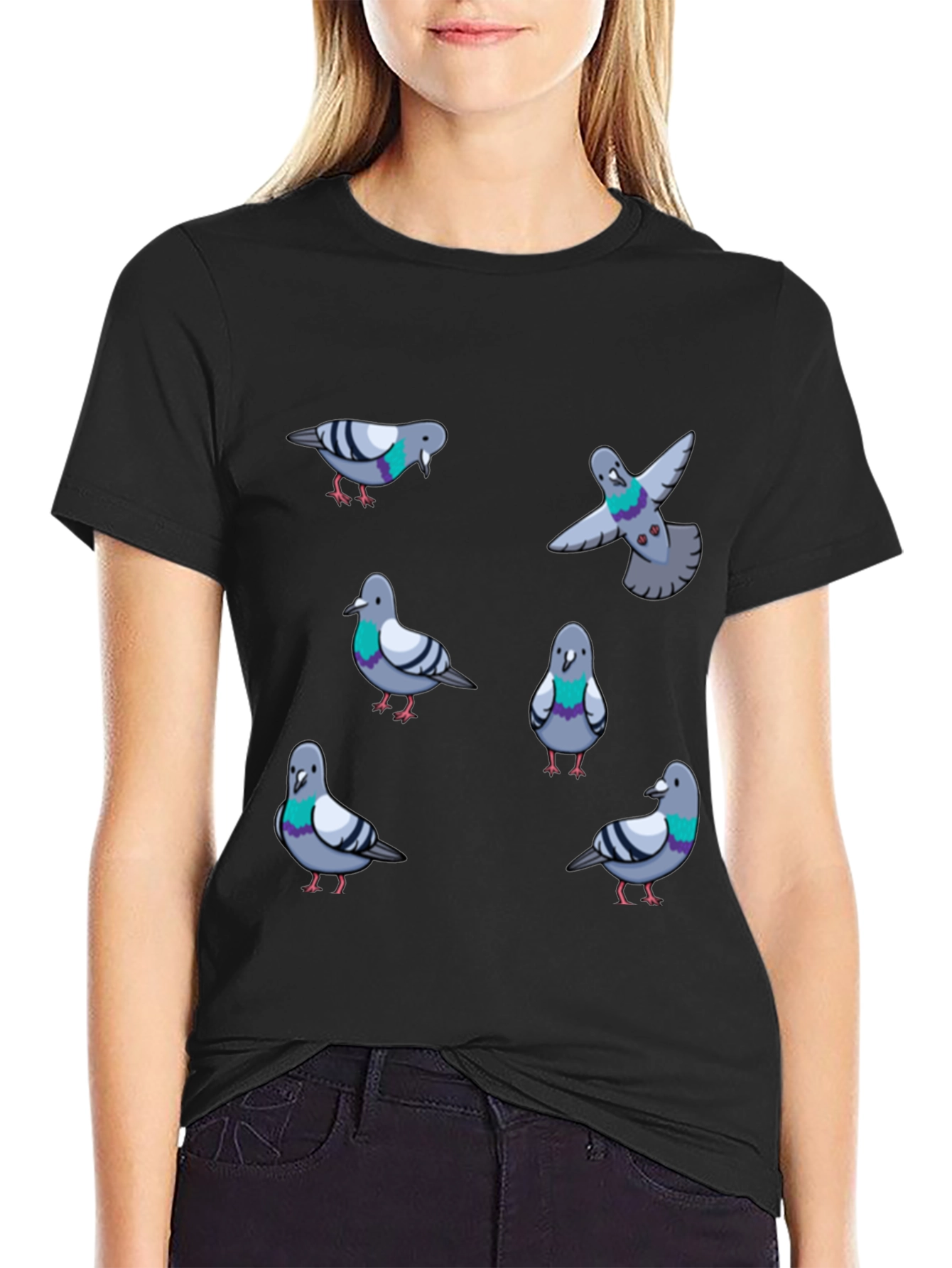 Pigeon Pattern T-Shirt - Urban Bird Lovers Tee