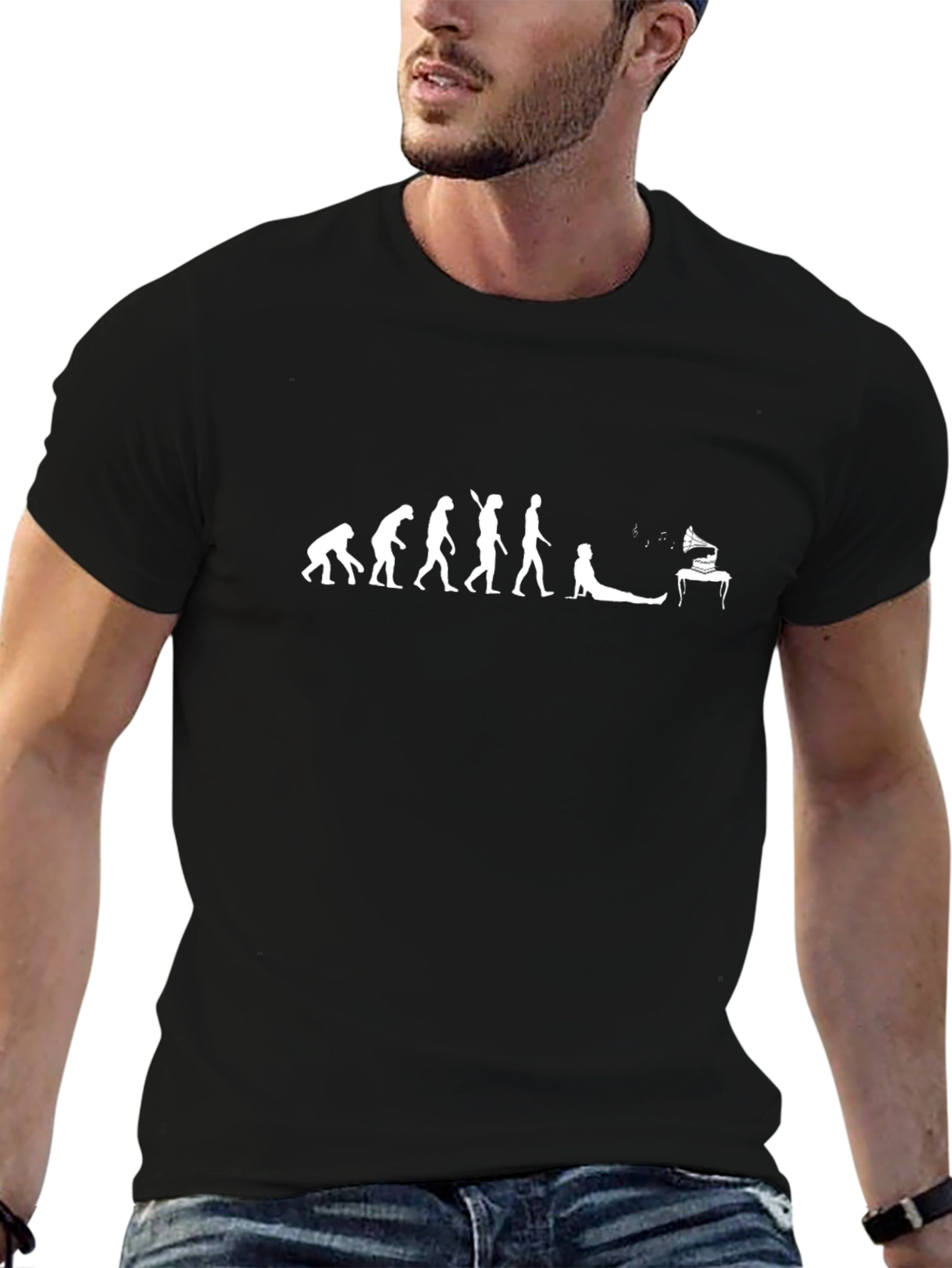 Evolution of Yoga & Music Black T-Shirt