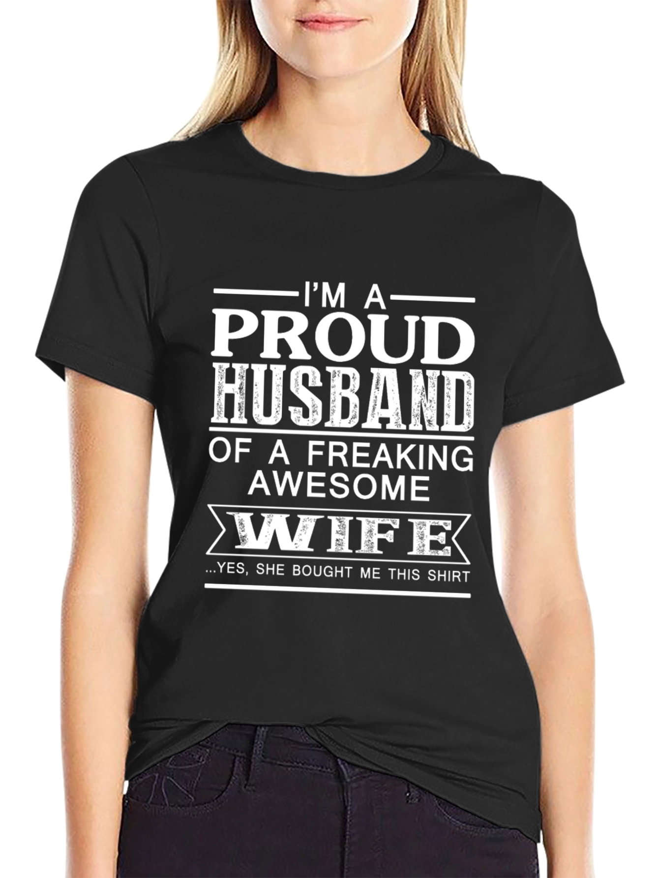 Proud Husband Awesome Wife Graphic Tee