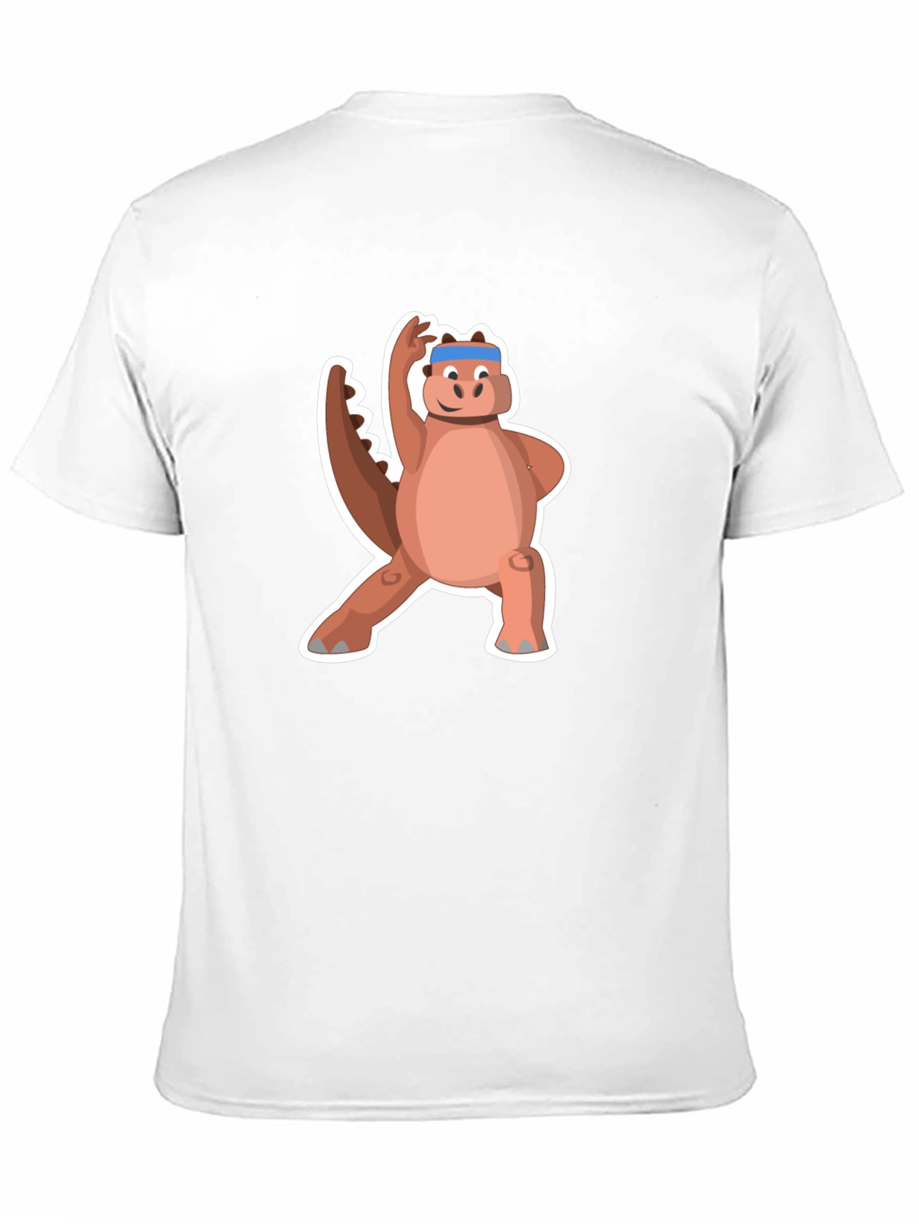 Cartoon Dinosaur Graphic Tee - Black