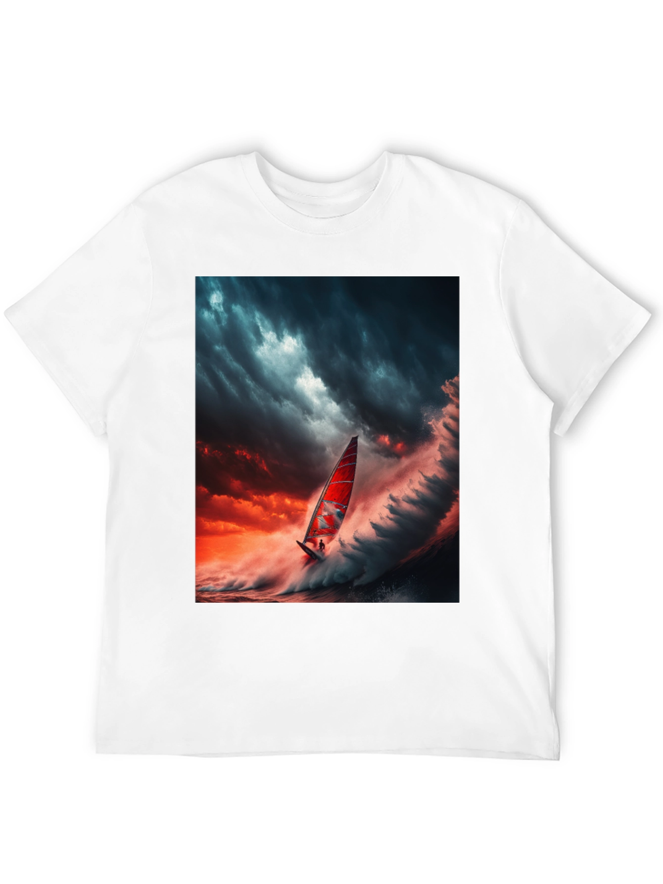 Epic Watersport T-Shirt: Storm Sailing Design