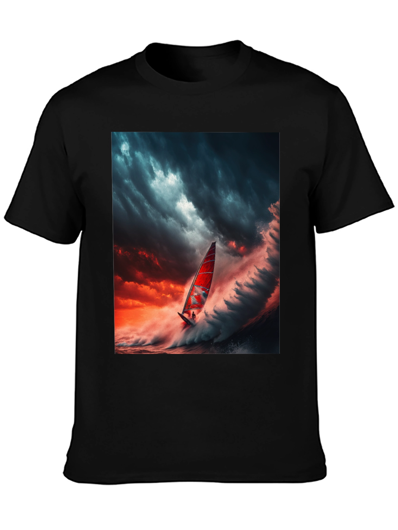 Epic Watersport T-Shirt: Storm Sailing Design