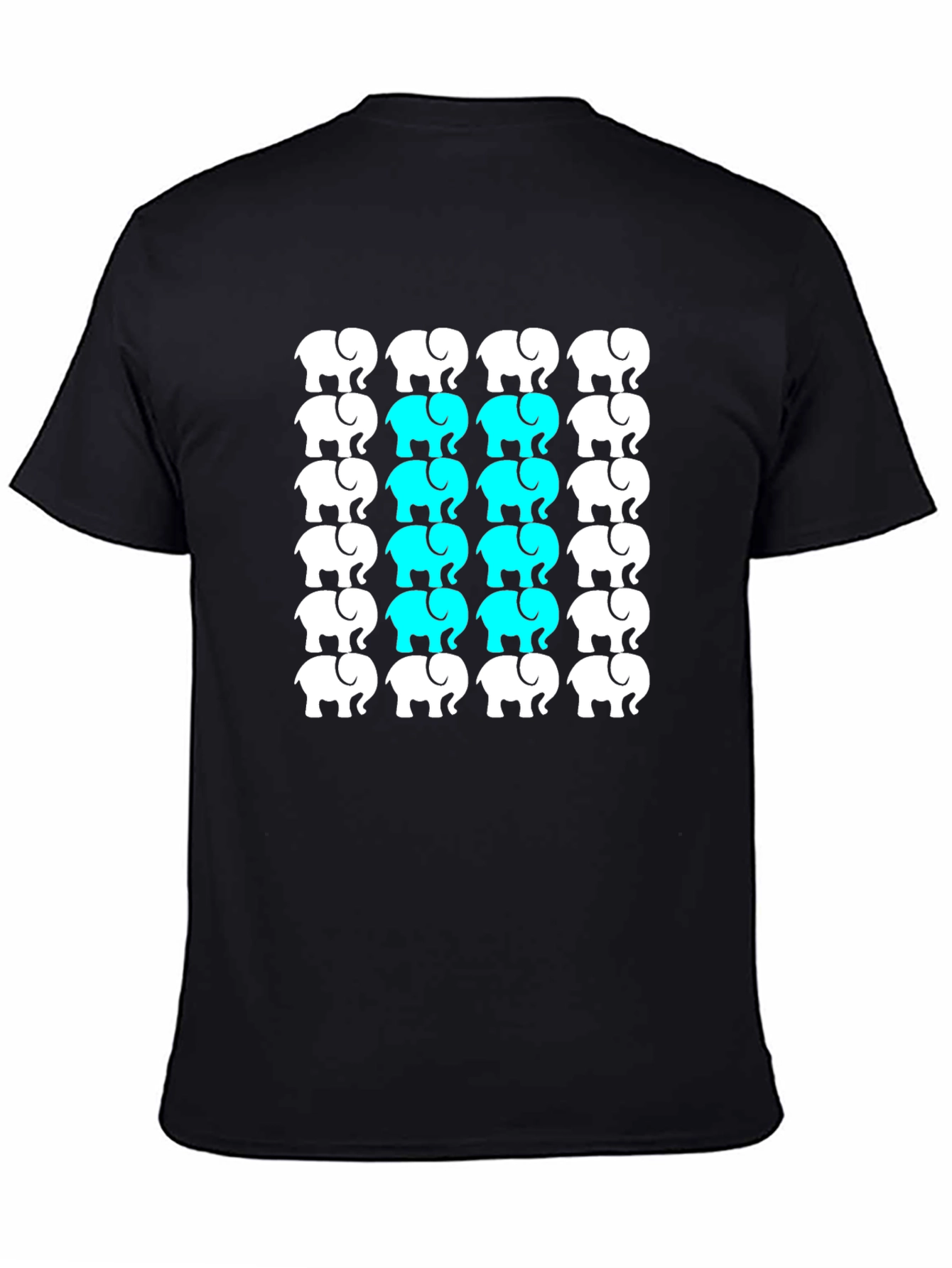 Elephant Pattern Graphic Tee