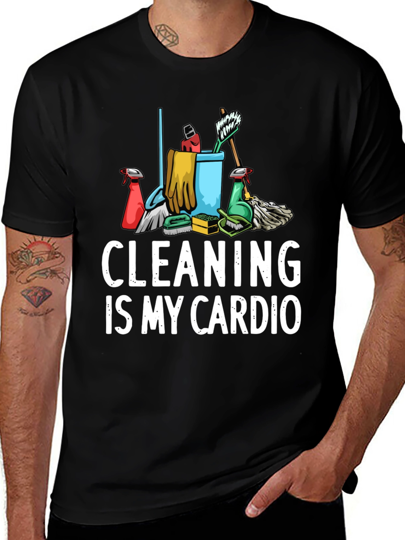 Cleaning Is My Cardio Graphic T-Shirt