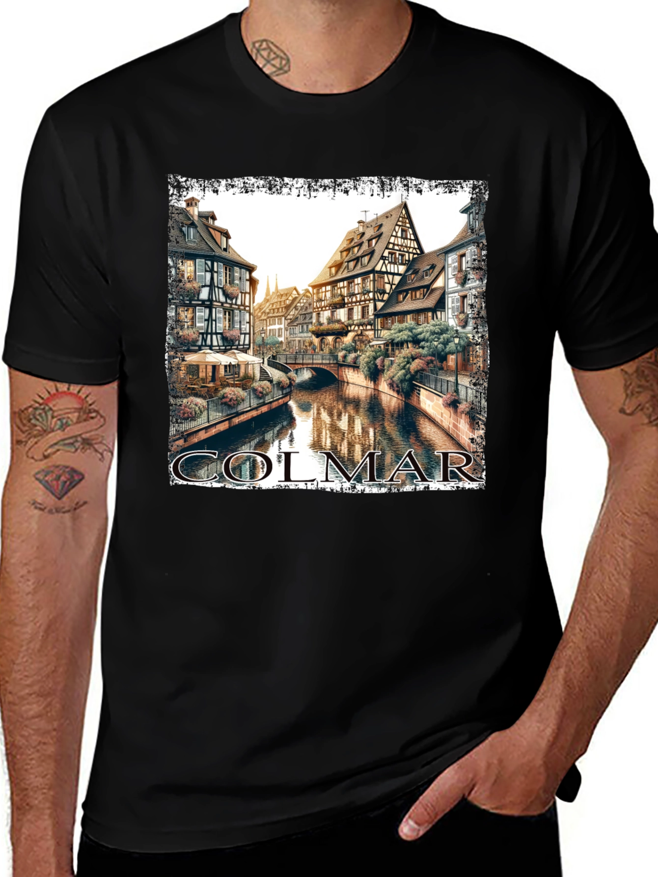 Colmar France T-Shirt Black Graphic Tee