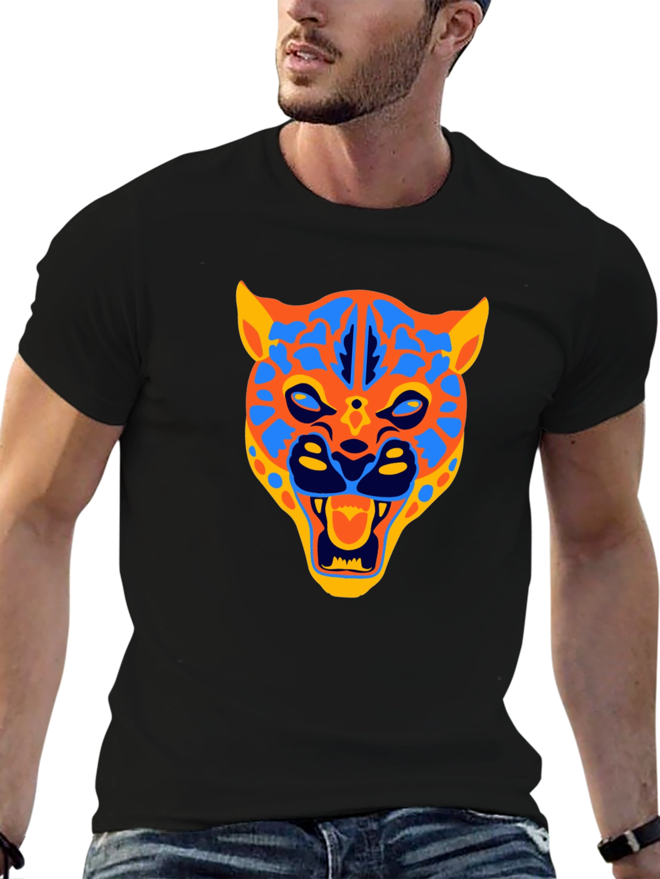 Jaguar Graphic Print Black T-Shirt