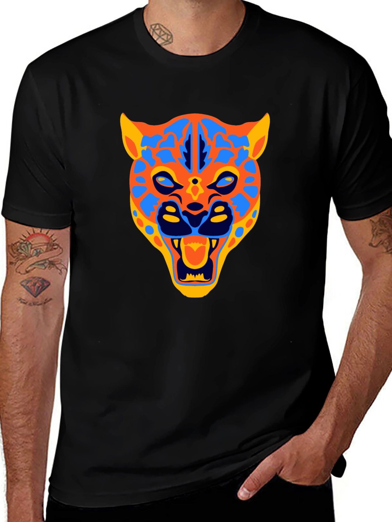 Jaguar Graphic Print Black T-Shirt