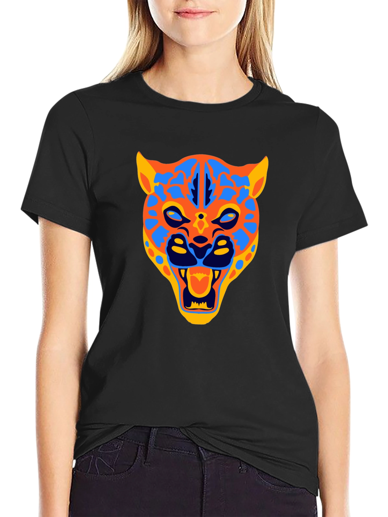 Jaguar Graphic Print Black T-Shirt