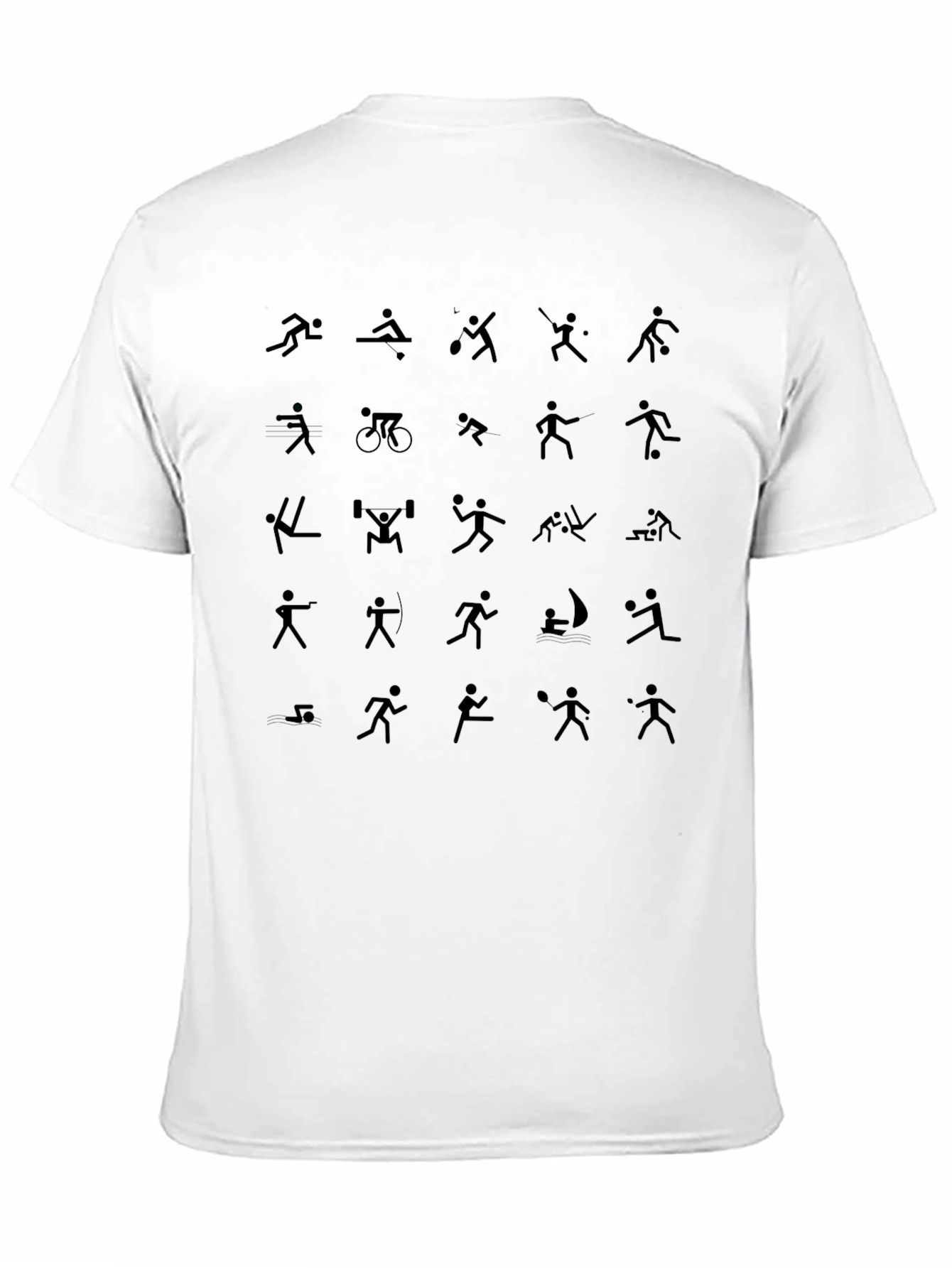 Sports Icons Black T-Shirt - Athletic Graphic Tee