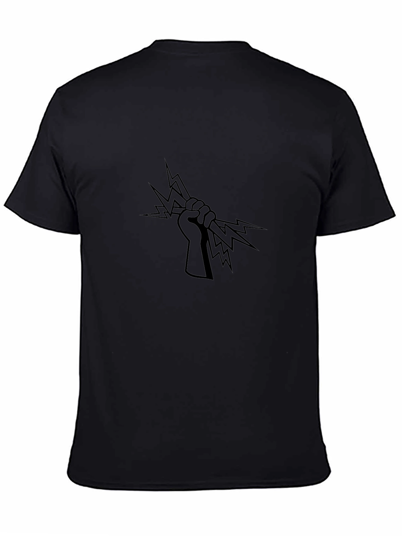 Black T-Shirt with Lightning Bolt Graphic