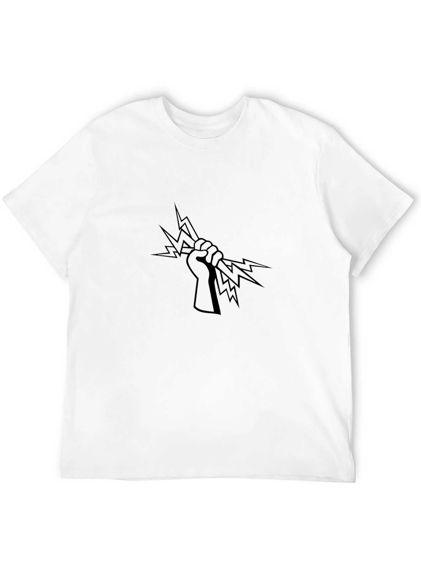 Black T-Shirt with Lightning Bolt Graphic