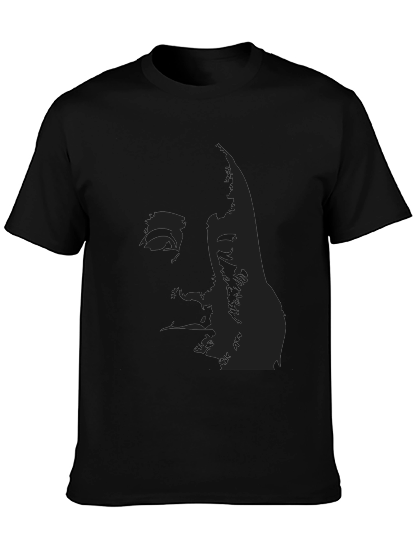 Black T-Shirt with Silhouette Print