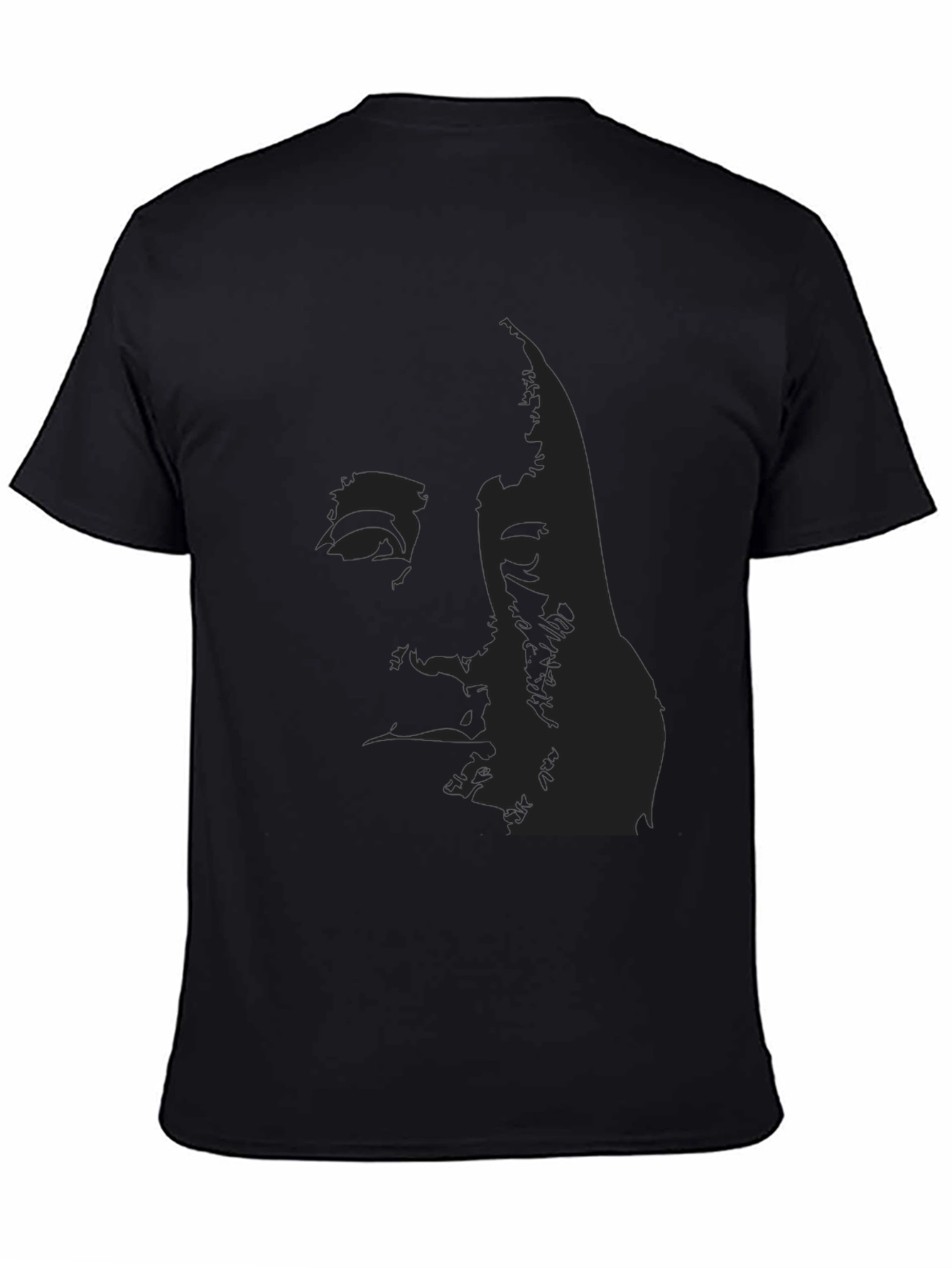 Black T-Shirt with Silhouette Print