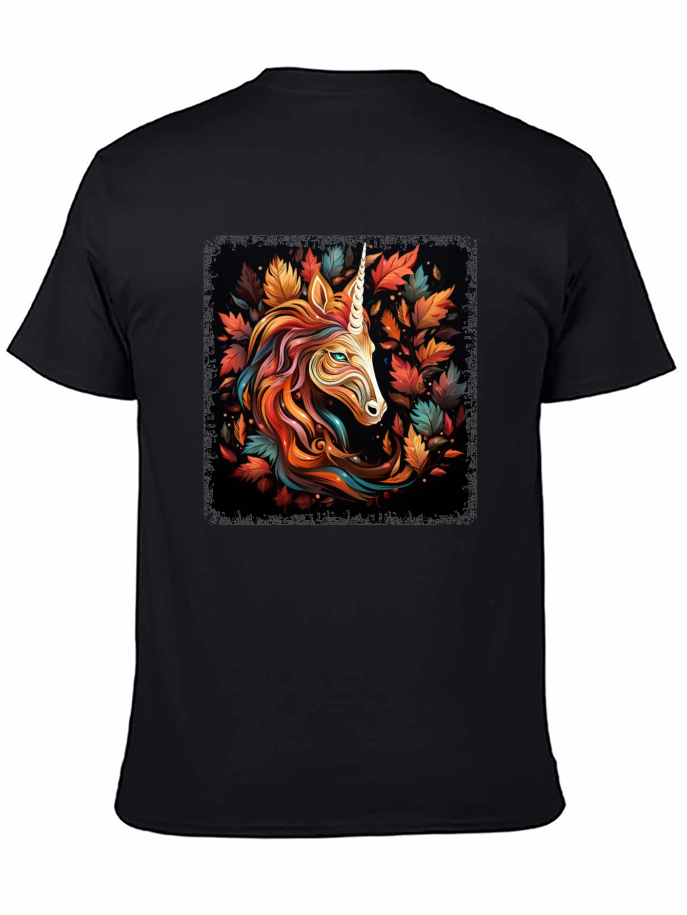 Unicorn Autumn Leaves Graphic T-Shirt