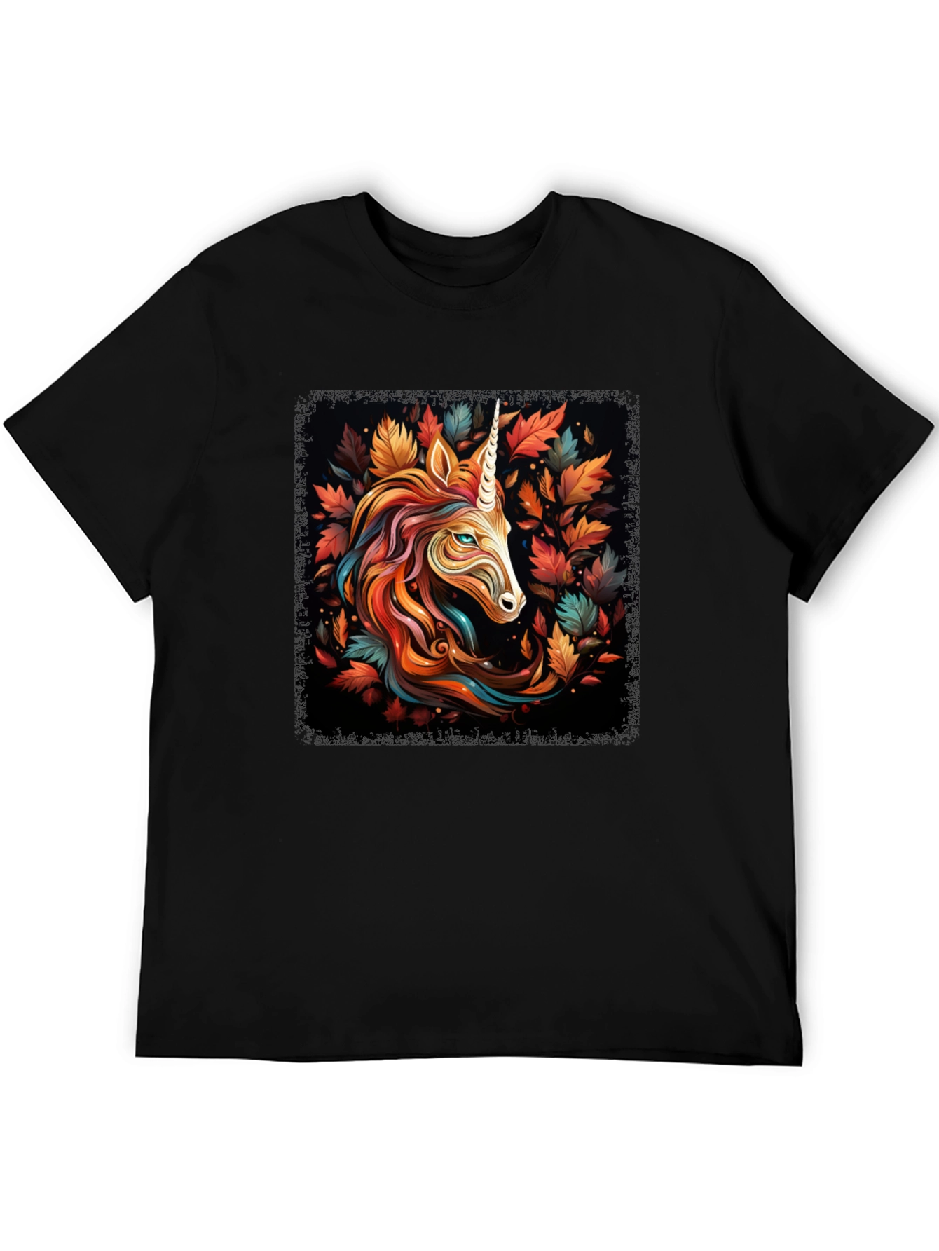 Unicorn Autumn Leaves Graphic T-Shirt