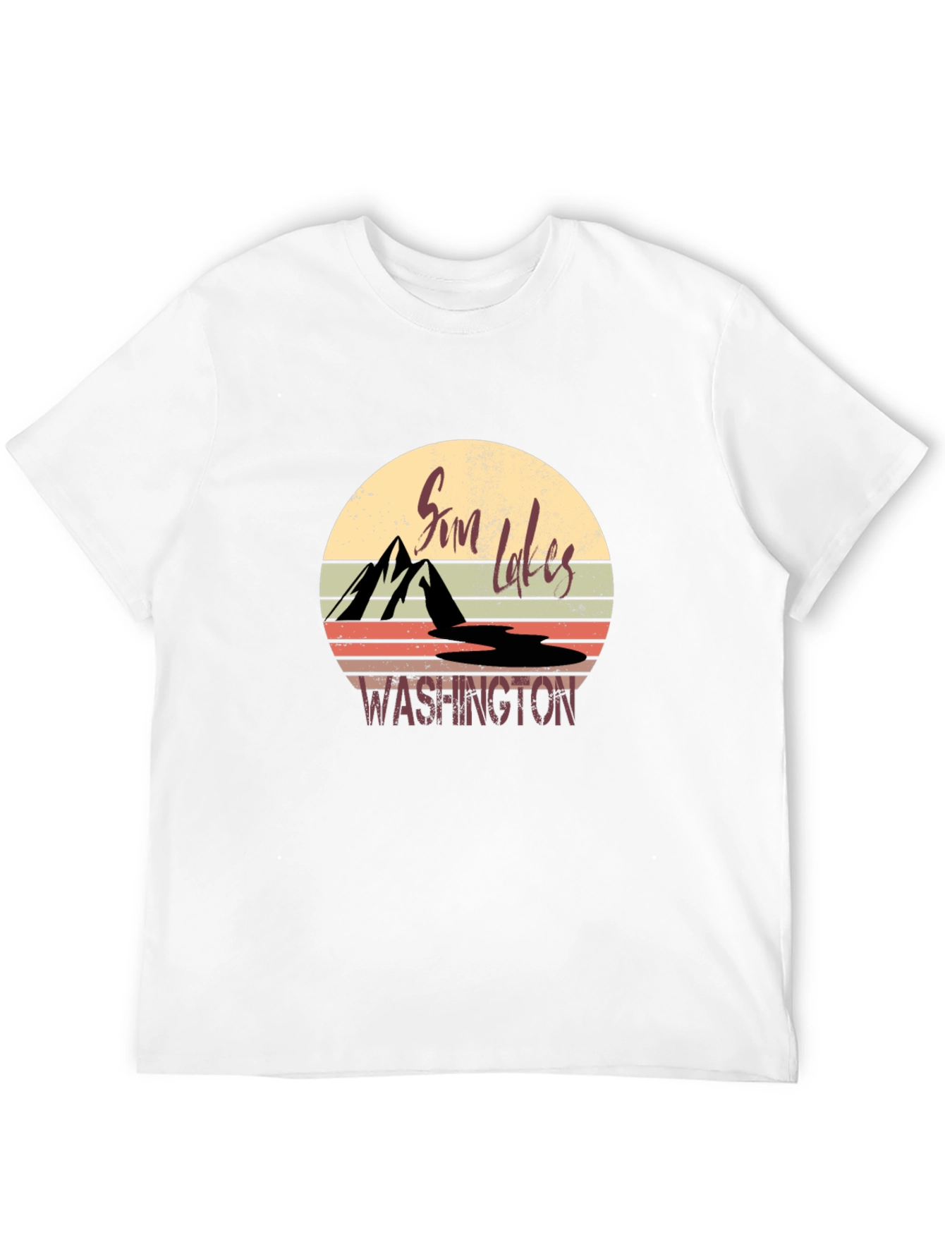 Sim Lakes Washington Retro Graphic T-Shirt