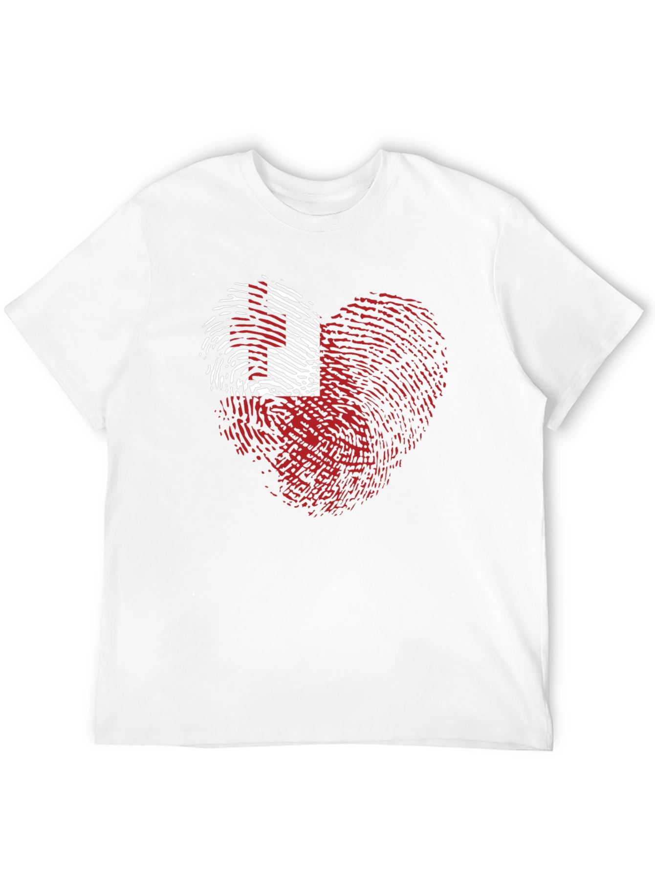 Tonga Flag Heart Fingerprint T-Shirt