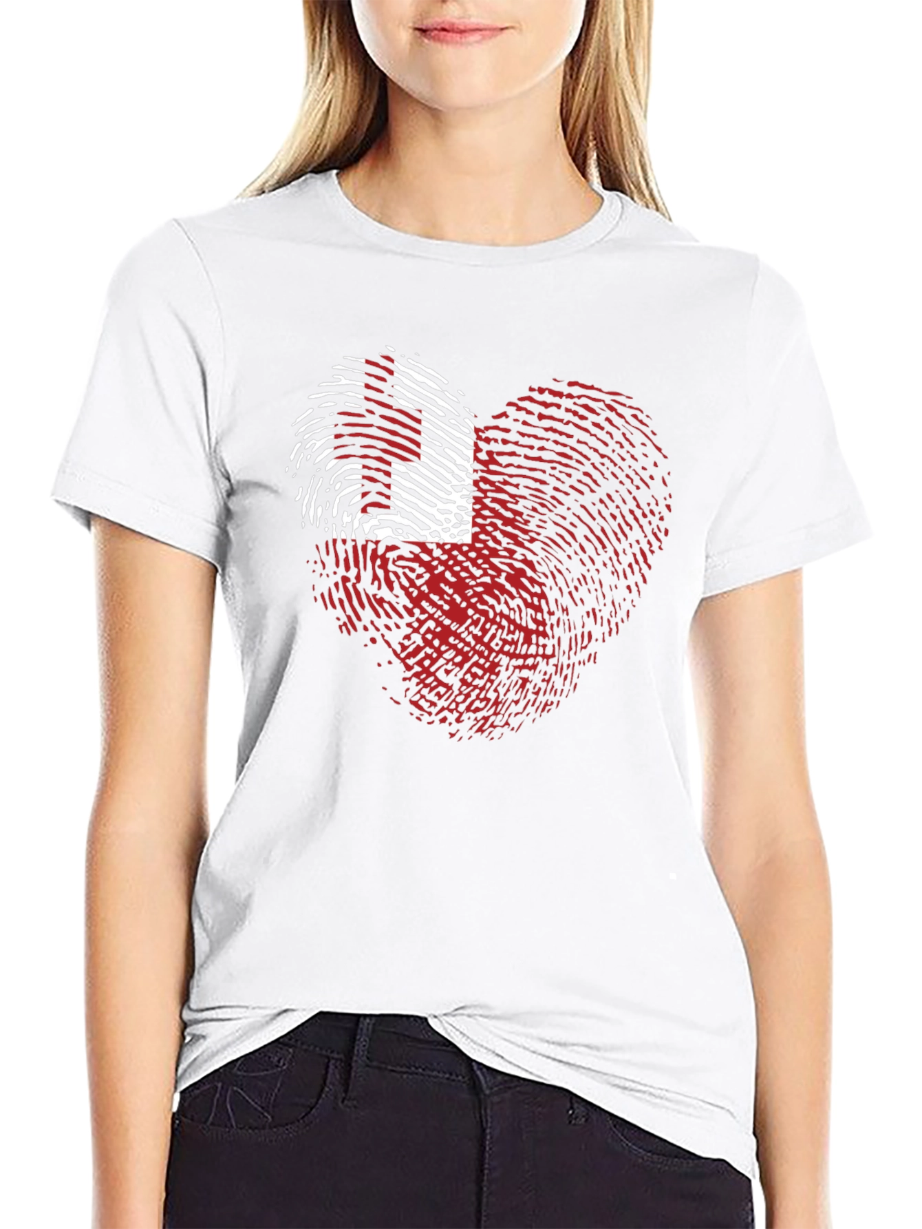 Tonga Flag Heart Fingerprint T-Shirt