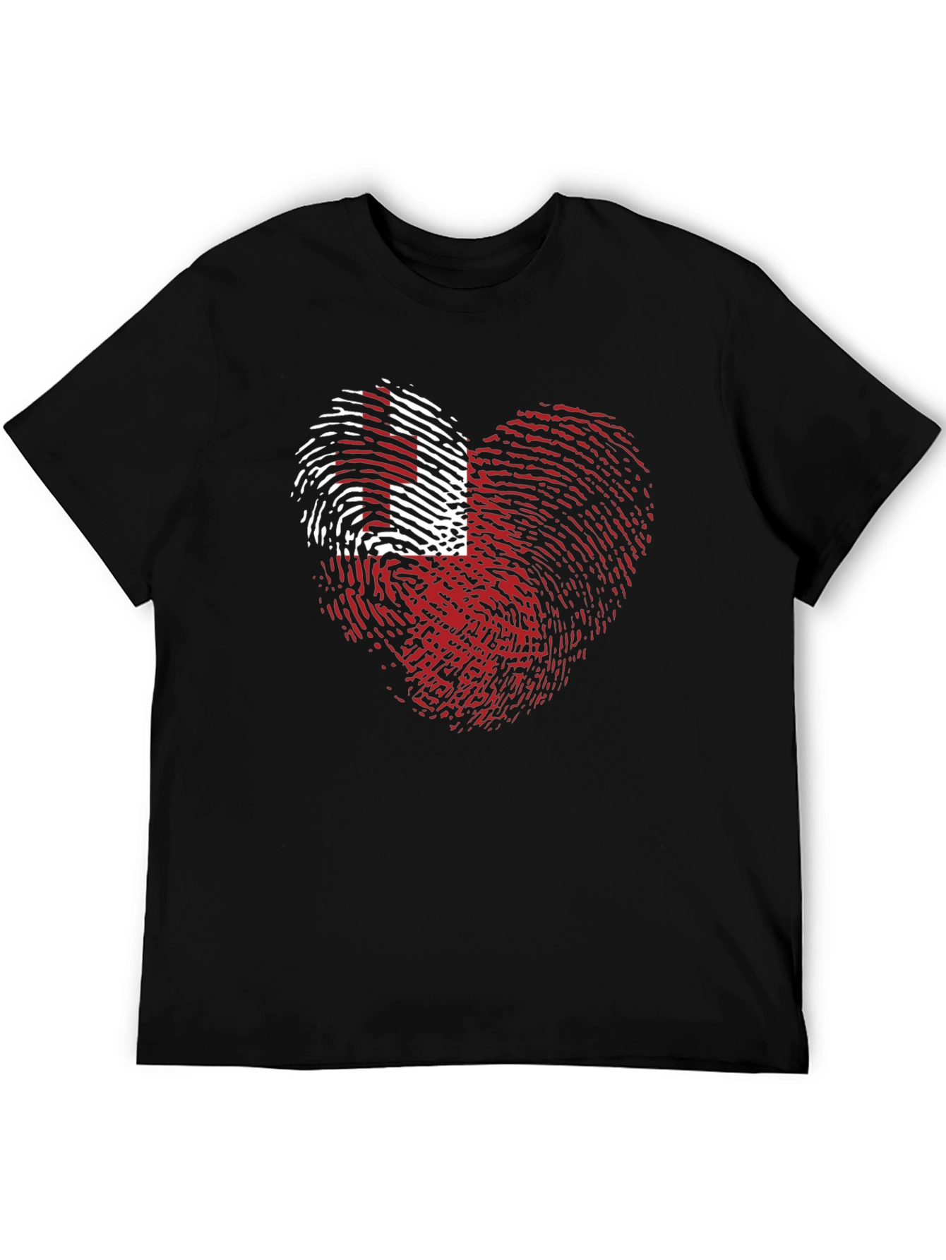 Tonga Flag Heart Fingerprint T-Shirt