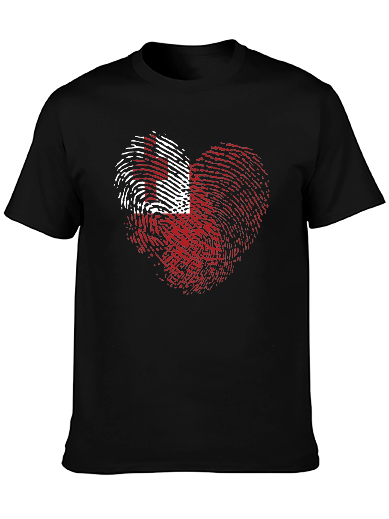 Tonga Flag Heart Fingerprint T-Shirt