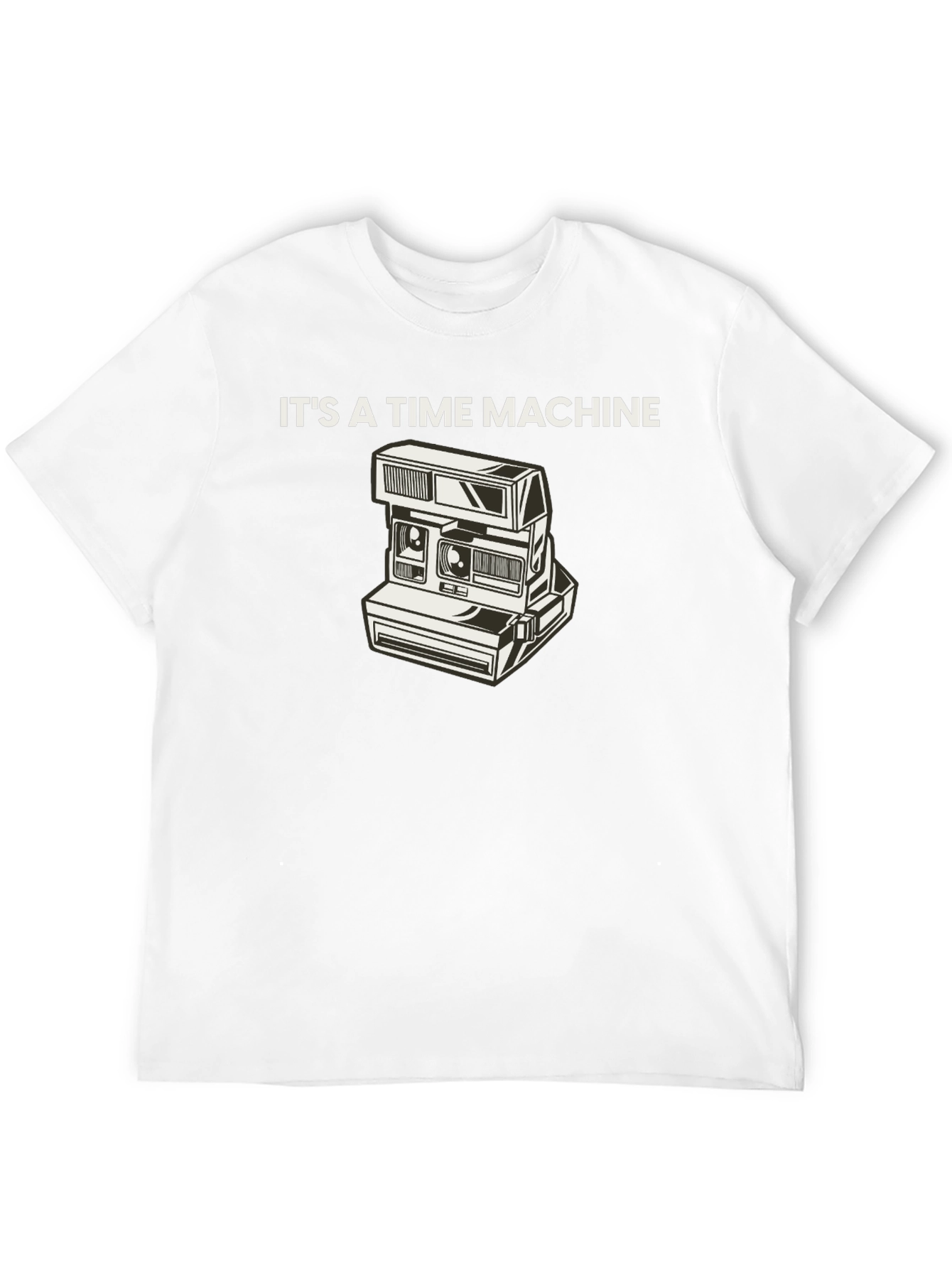 Retro Camera Time Machine Graphic Tee - Black