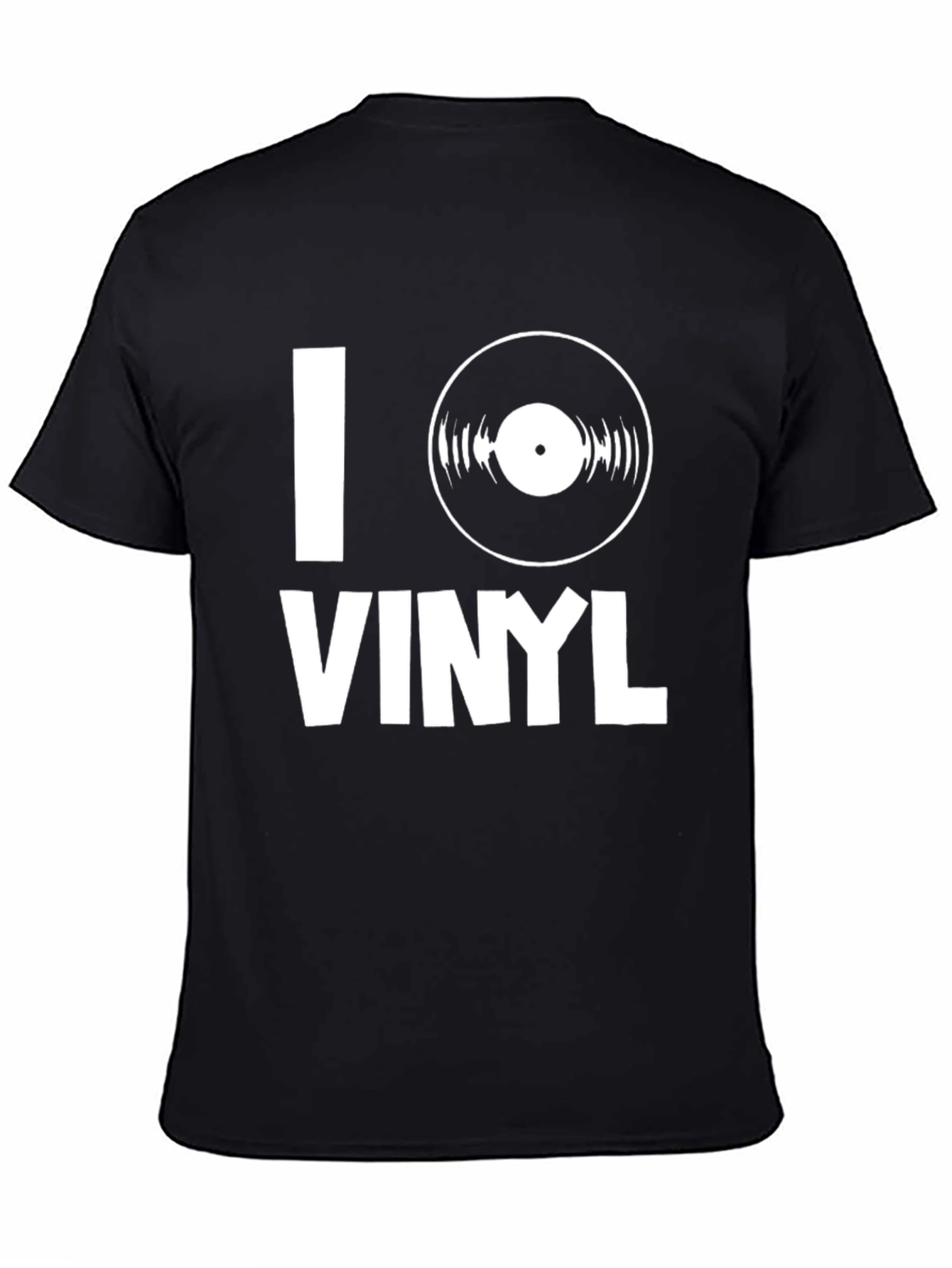 I Heart Vinyl Music T-Shirt - Black Cotton Tee
