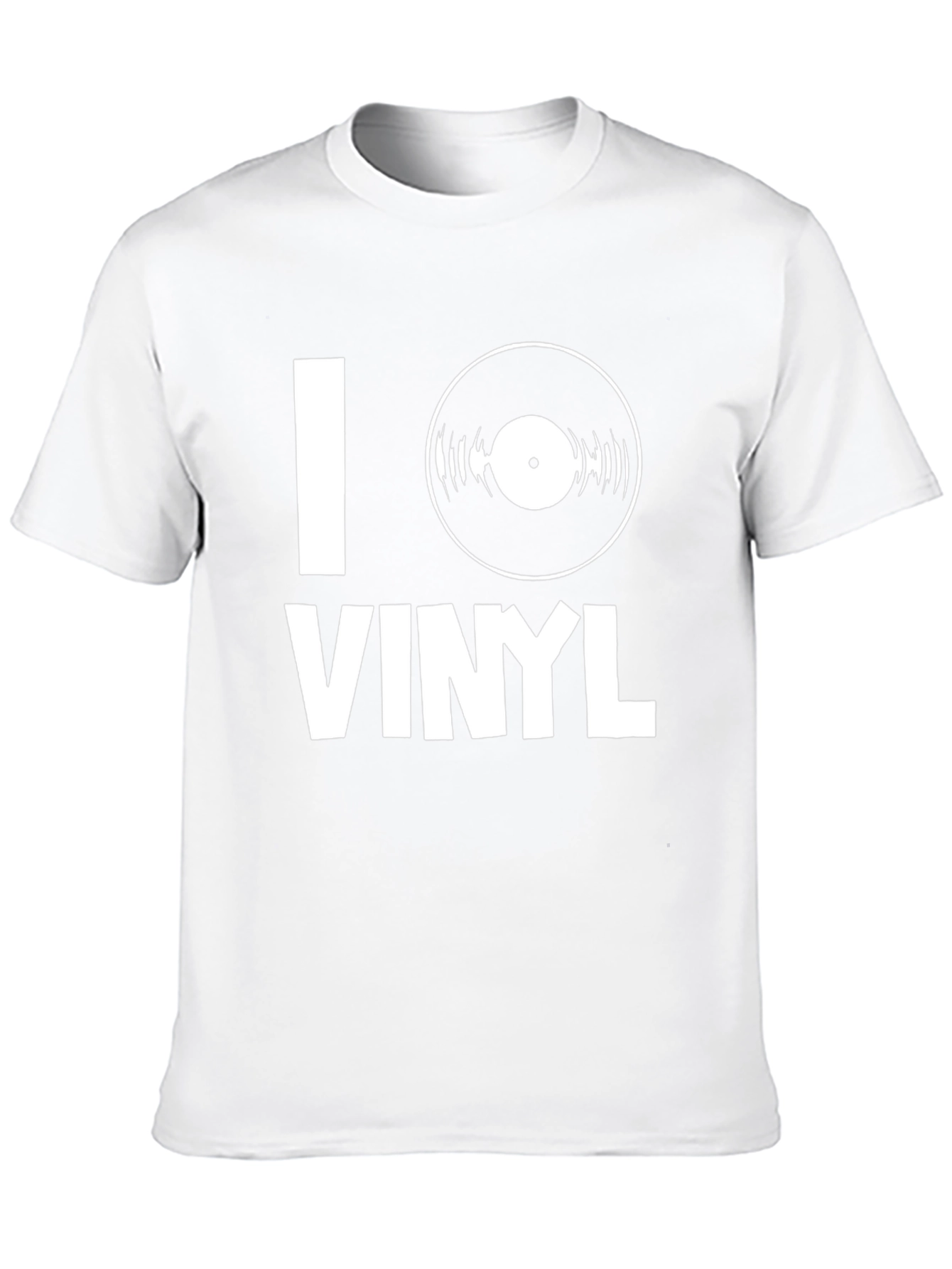 I Heart Vinyl Music T-Shirt - Black Cotton Tee