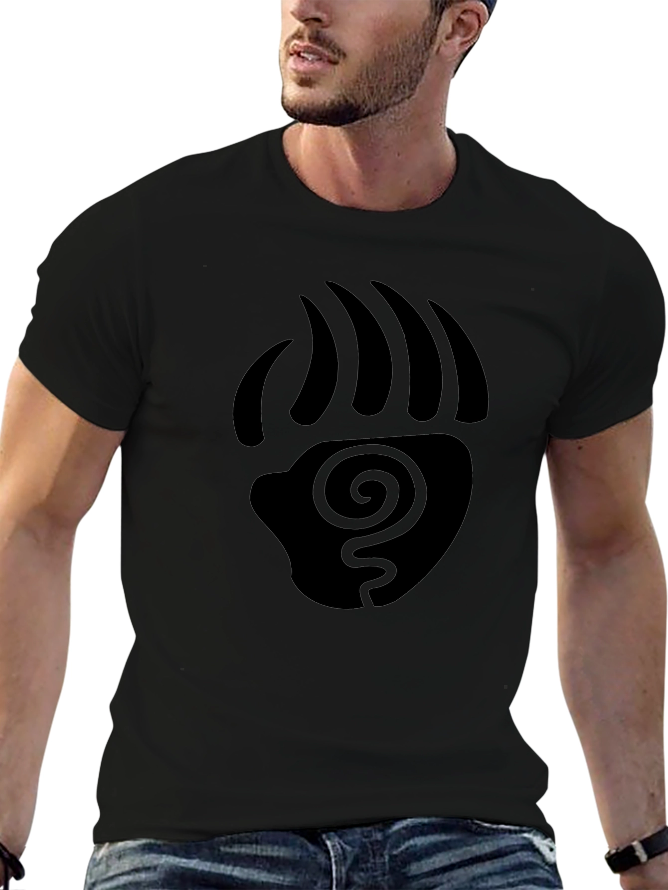 Tribal Bear Paw Print Graphic T-Shirt