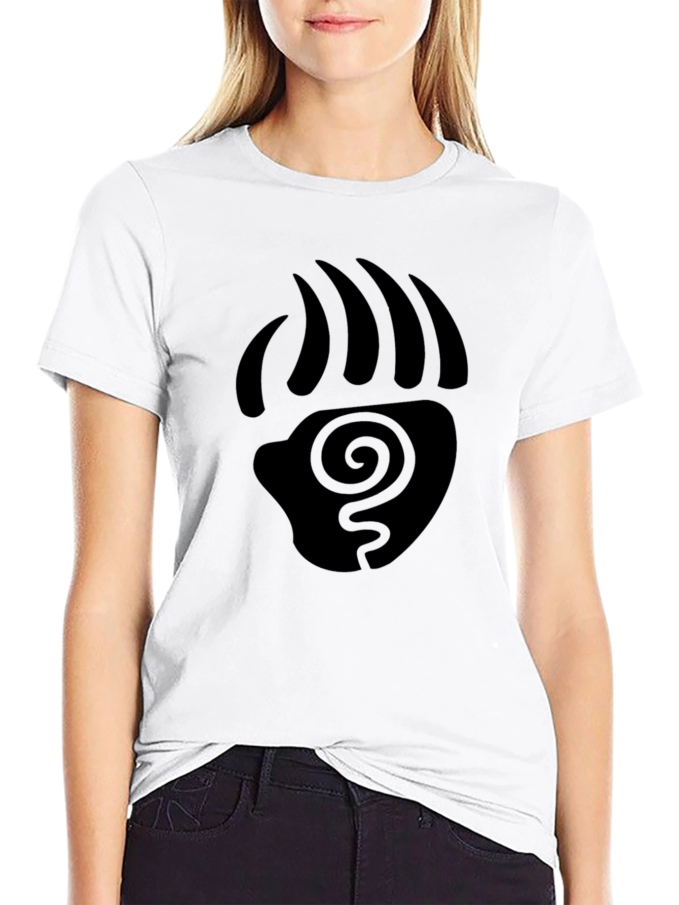 Tribal Bear Paw Print Graphic T-Shirt