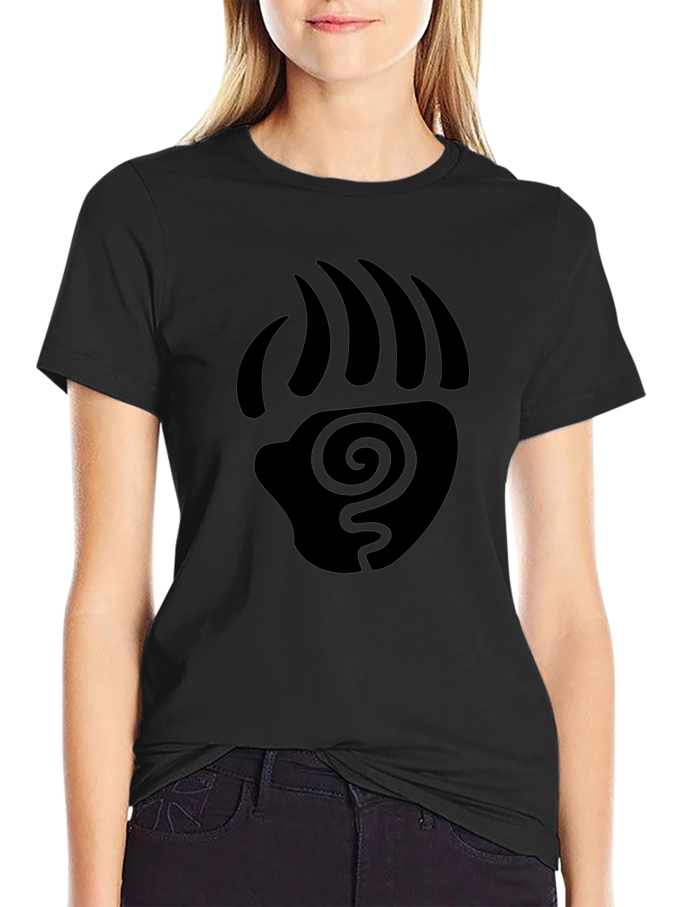 Tribal Bear Paw Print Graphic T-Shirt