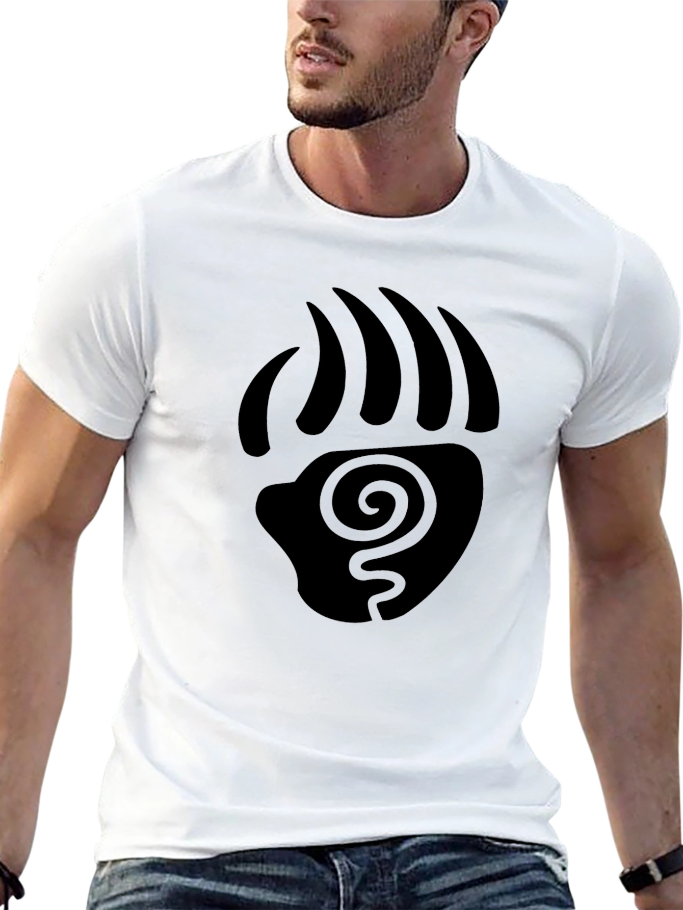 Tribal Bear Paw Print Graphic T-Shirt