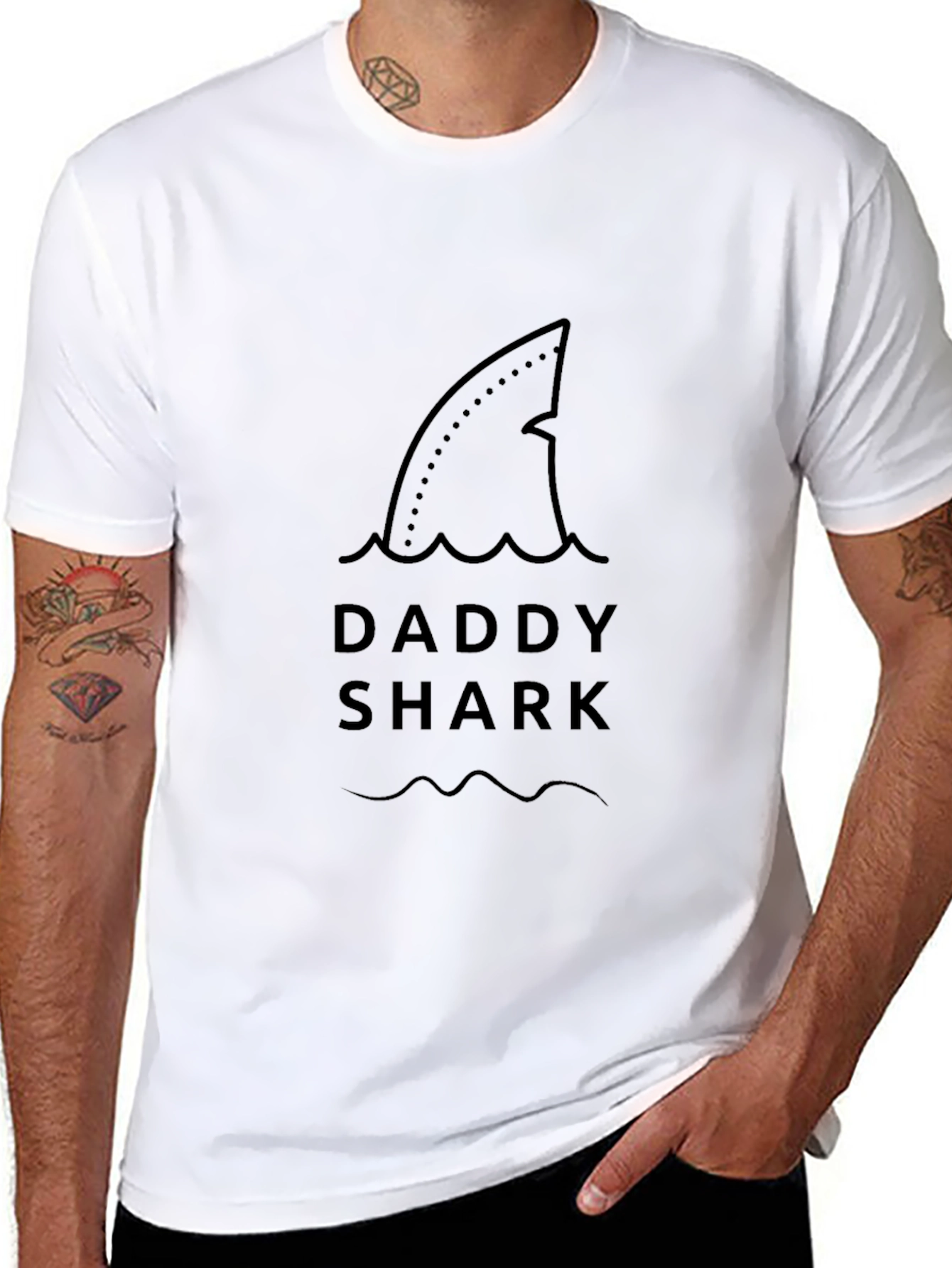 Daddy Shark Black T-Shirt