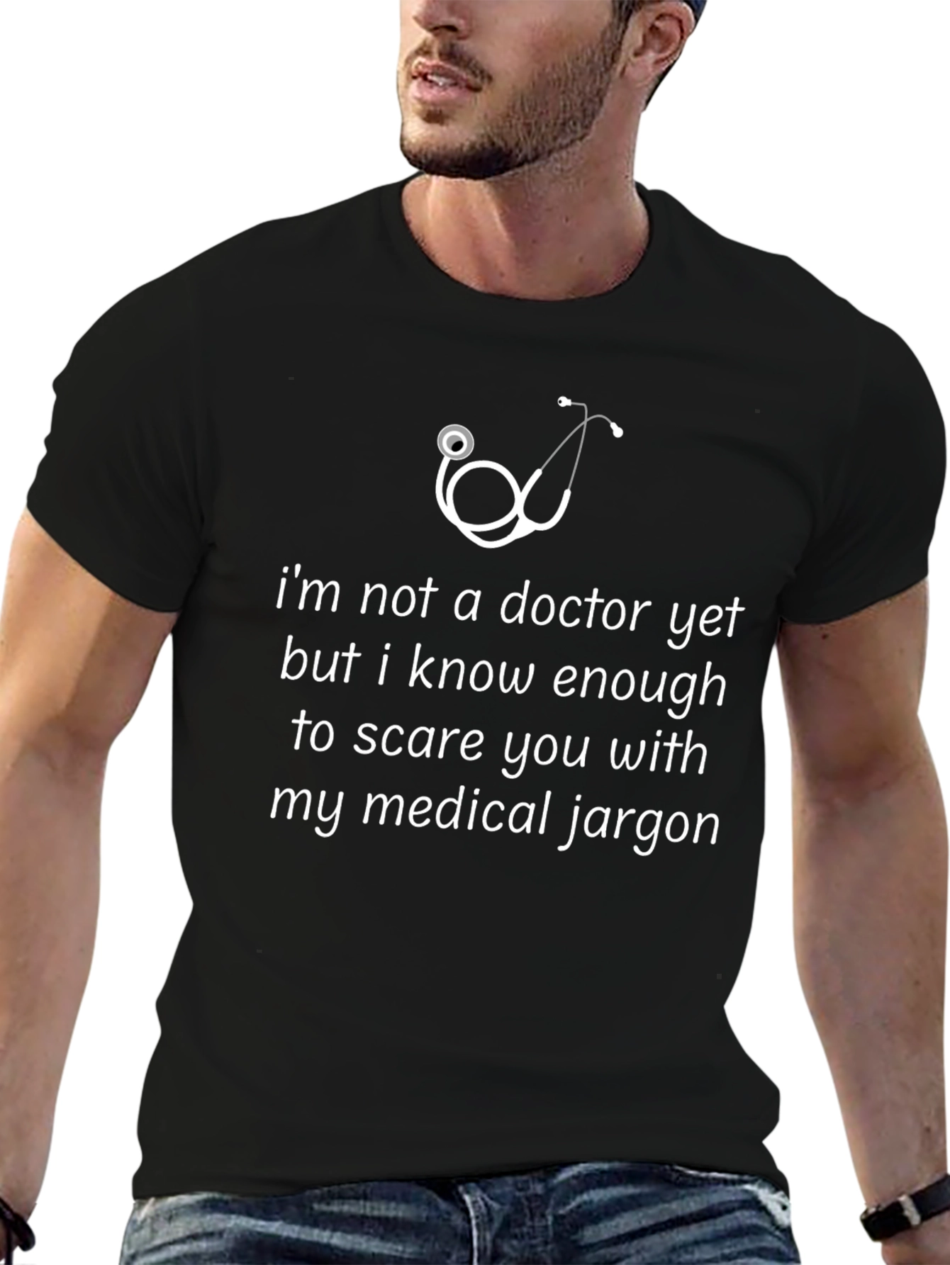 Doctor-Themed Humorous Black T-Shirt