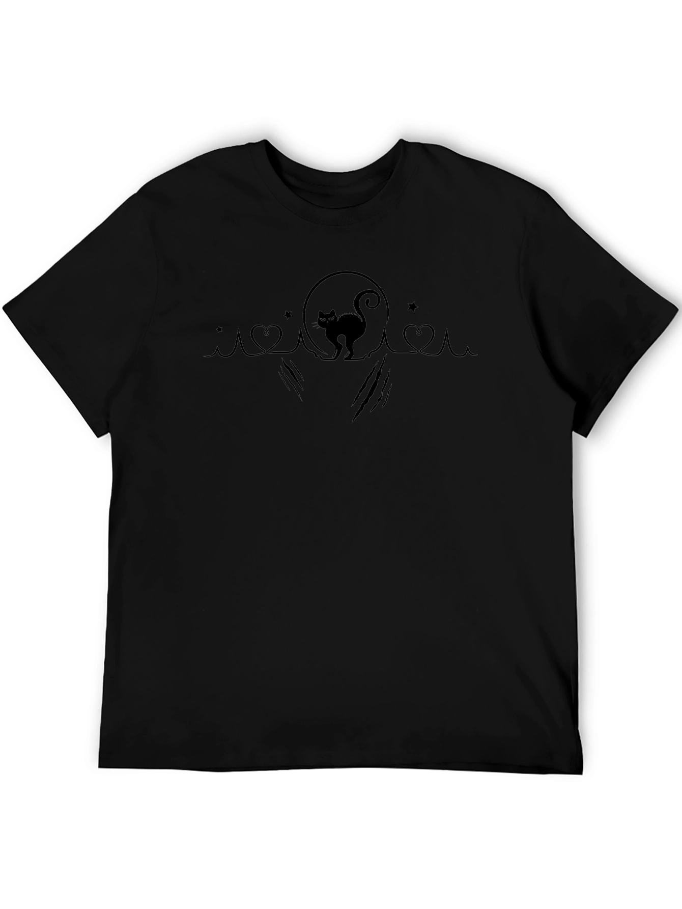 Black Cat Moon Halloween T-Shirt