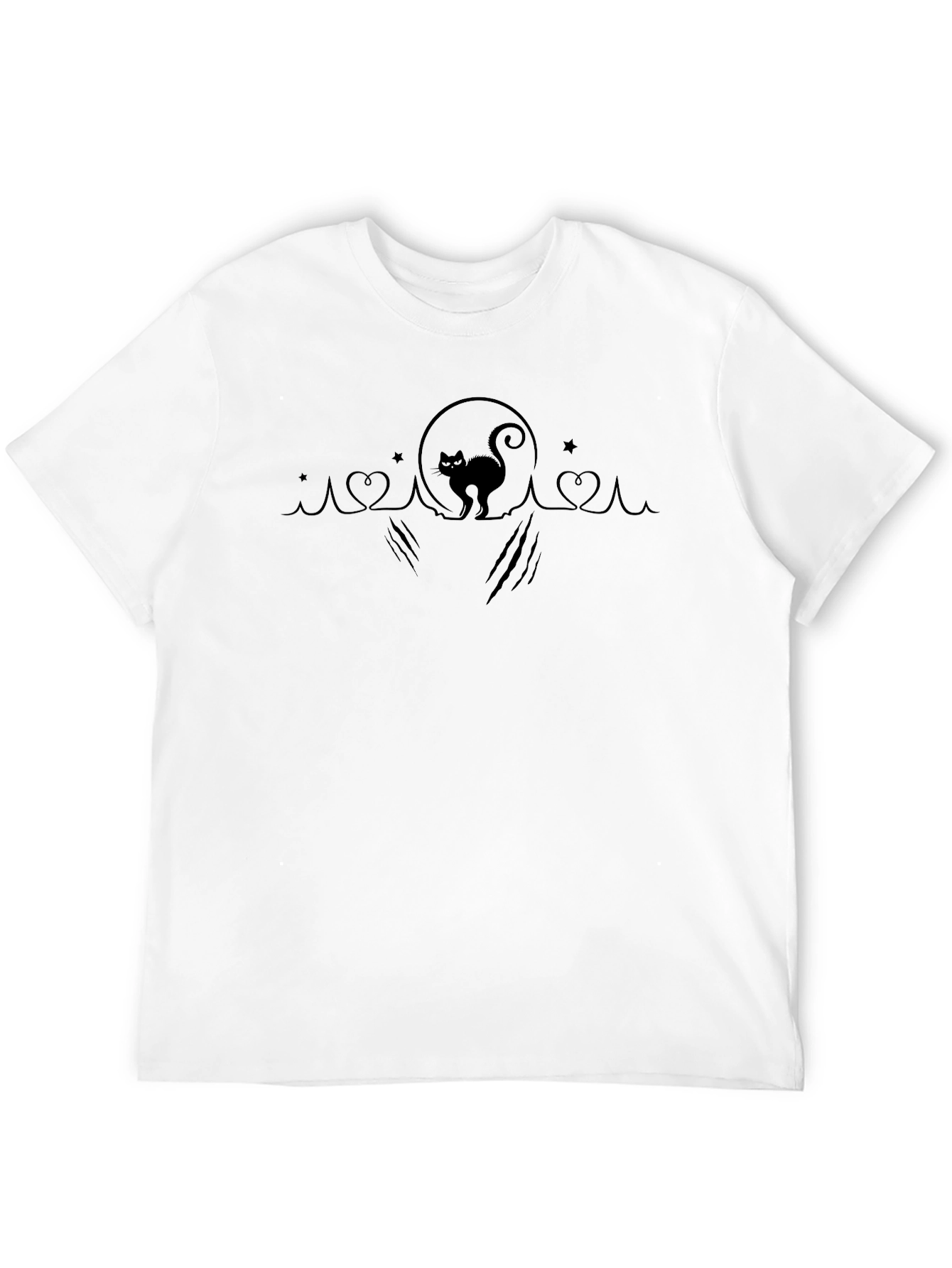 Black Cat Moon Halloween T-Shirt