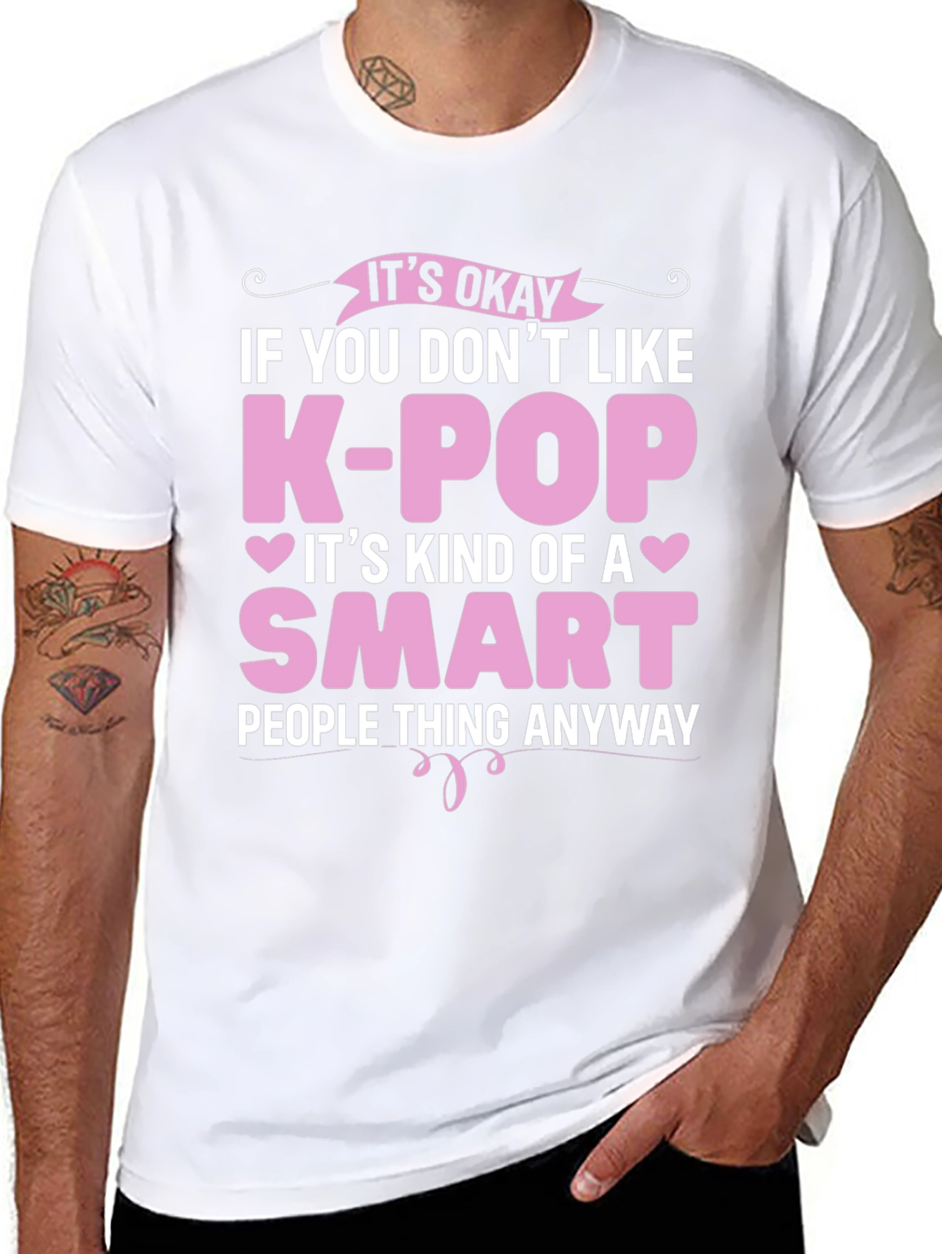 Funny K-Pop Smart People Black T-Shirt