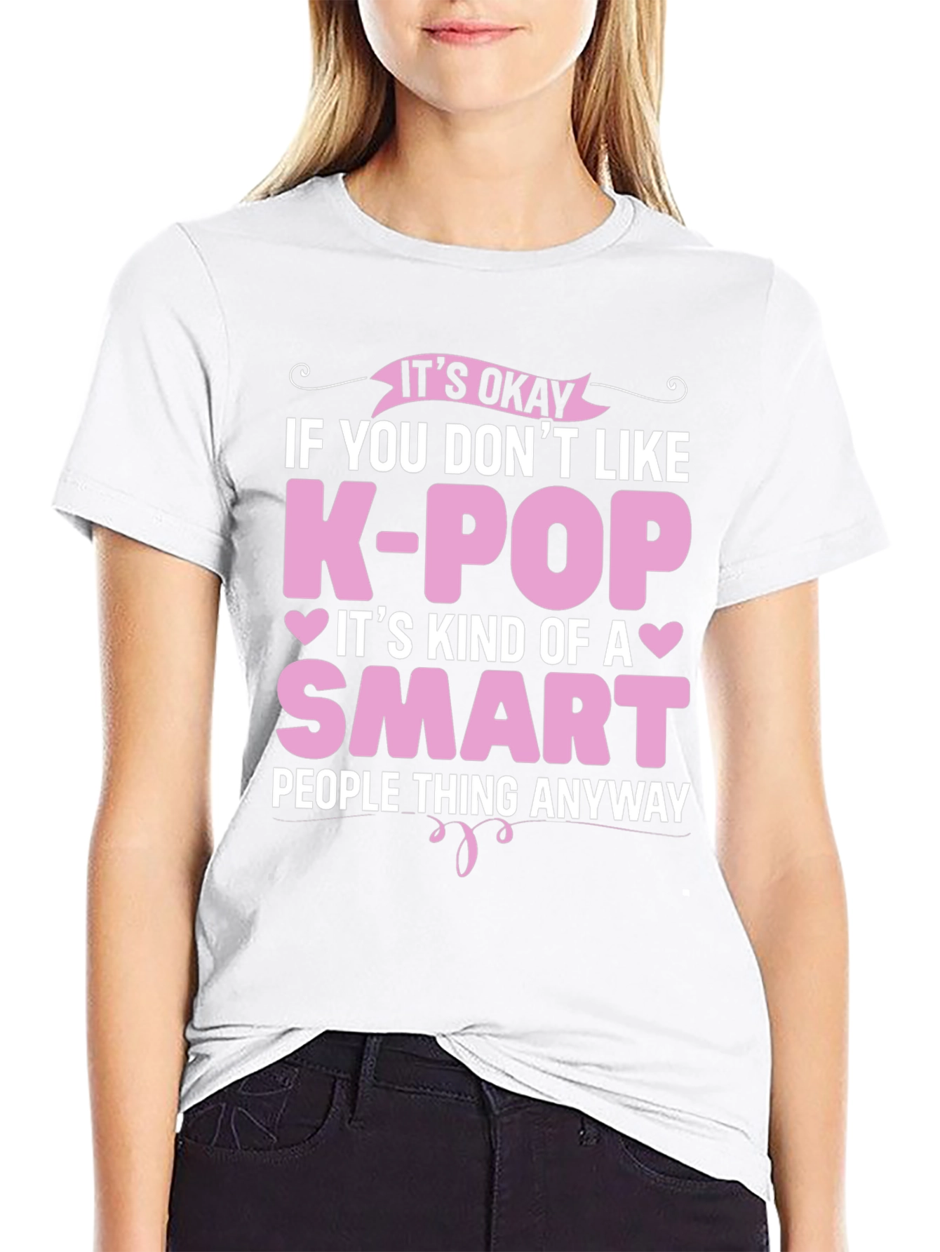 Funny K-Pop Smart People Black T-Shirt