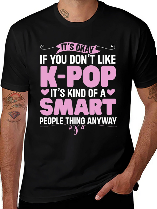 Funny K-Pop Smart People Black T-Shirt