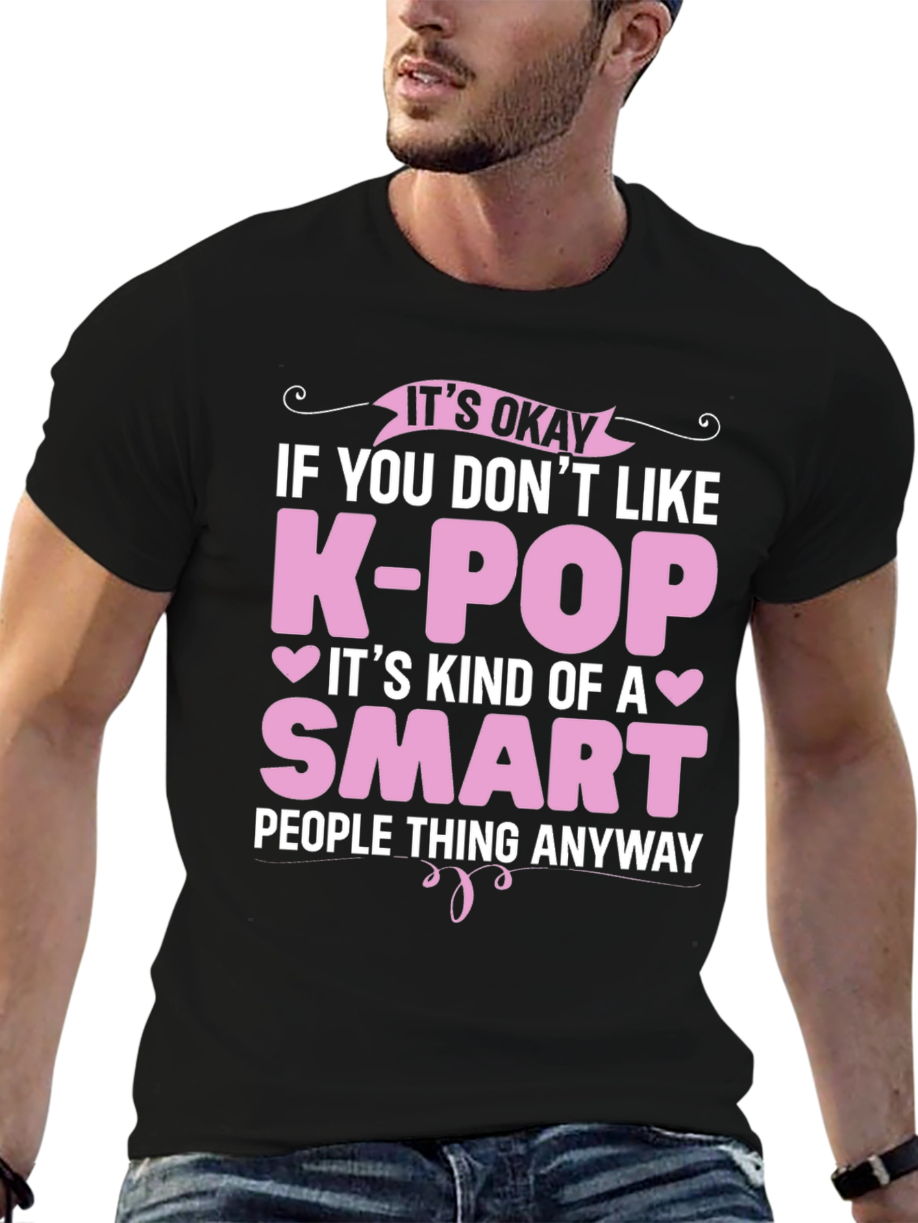 Funny K-Pop Smart People Black T-Shirt